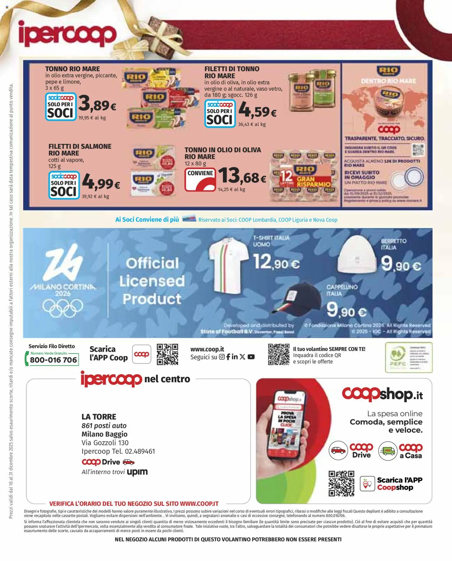 Volantino Ipercoop del 18.12.2025 | Pagina: 28 | Prodotti: Olio, Data, Tonno, Olio di Oliva