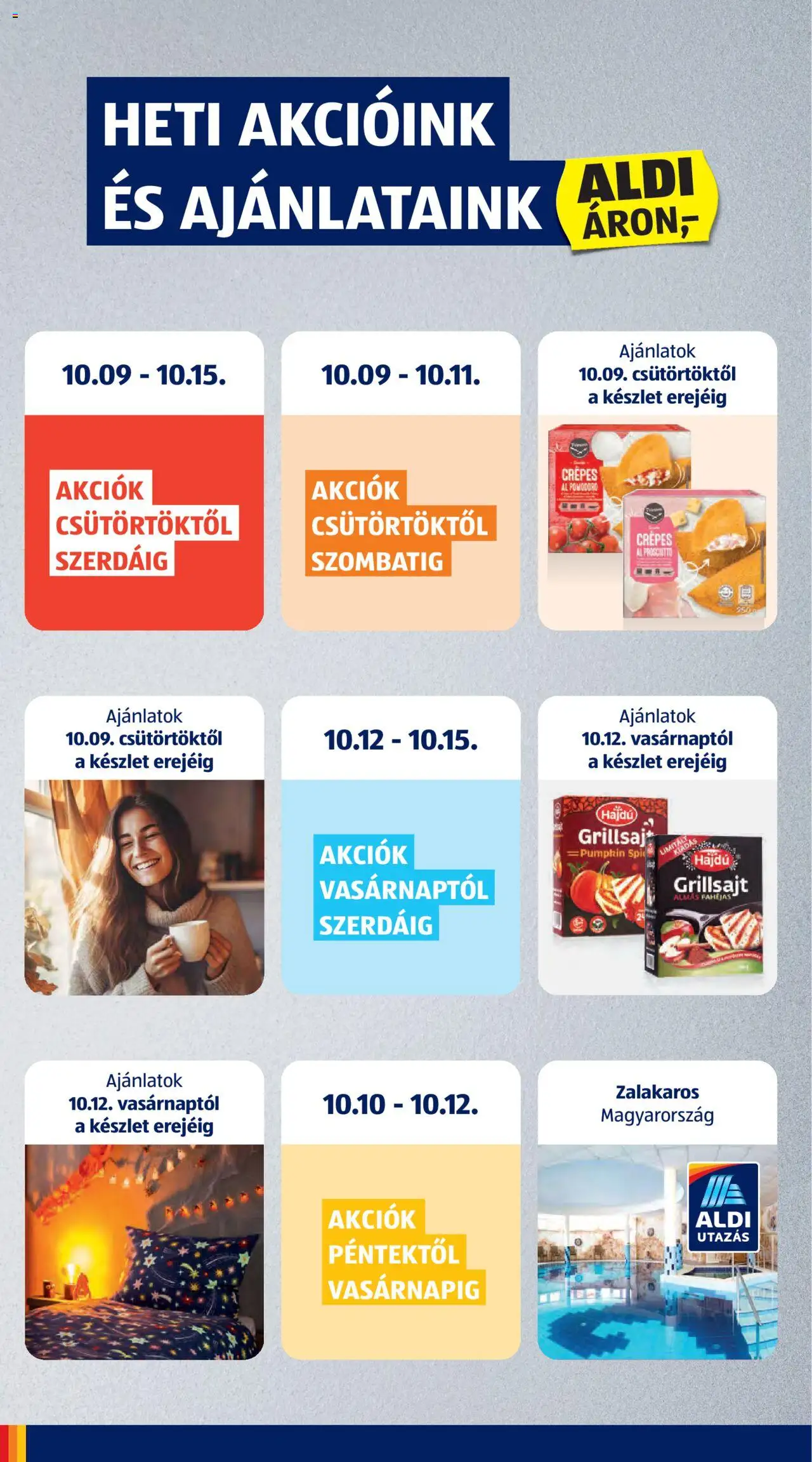 Aldi akciós ujság - amely érvényes a következő dátumtól: 09.10.2025 | Oldal: 2 | Termékek: Grillsajt