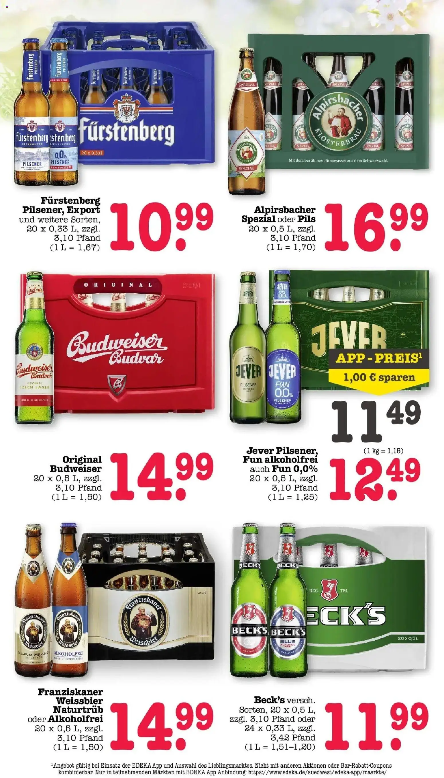 Angebote – gültig ab 30.03.2026 | Seite: 58 | Produkte: Franziskaner, Pils, Jever, Budweiser
