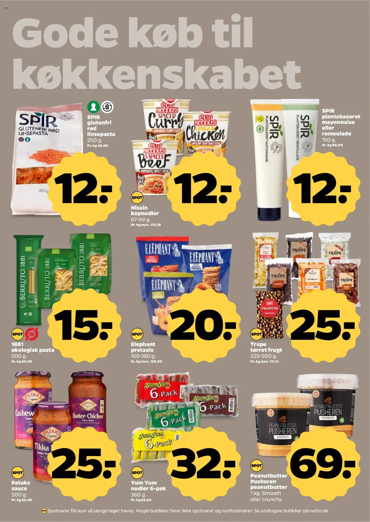 Netto Tilbudsavis gyldig fra 16.08.2025 | Side: 18 | Produkter: Nudler, Pasta, Tørret frugt, Peanutbutter