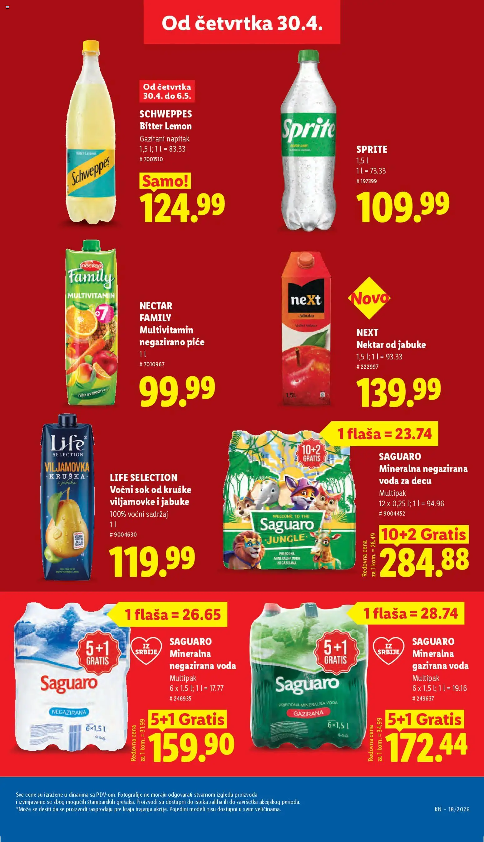 Lidl katalog - važi od 30.04.2026 | Strana: 33 | Proizvode: Nektar, Kruške, Voda, Sok