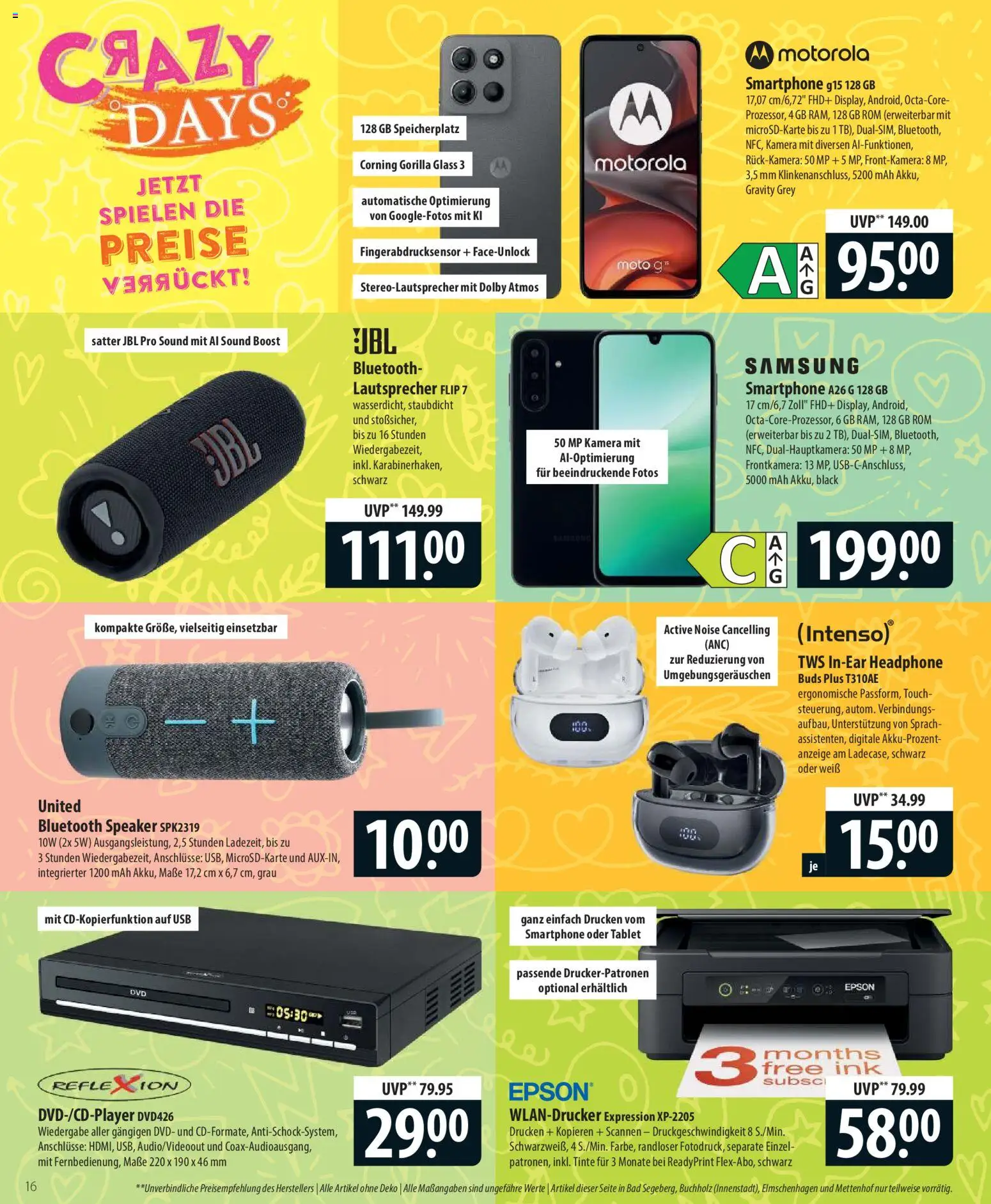 Famila Prospekt 	 – gültig ab 02.03.2026 | Seite: 16 | Produkte: Lautsprecher, Samsung, Dvd, Smartphone