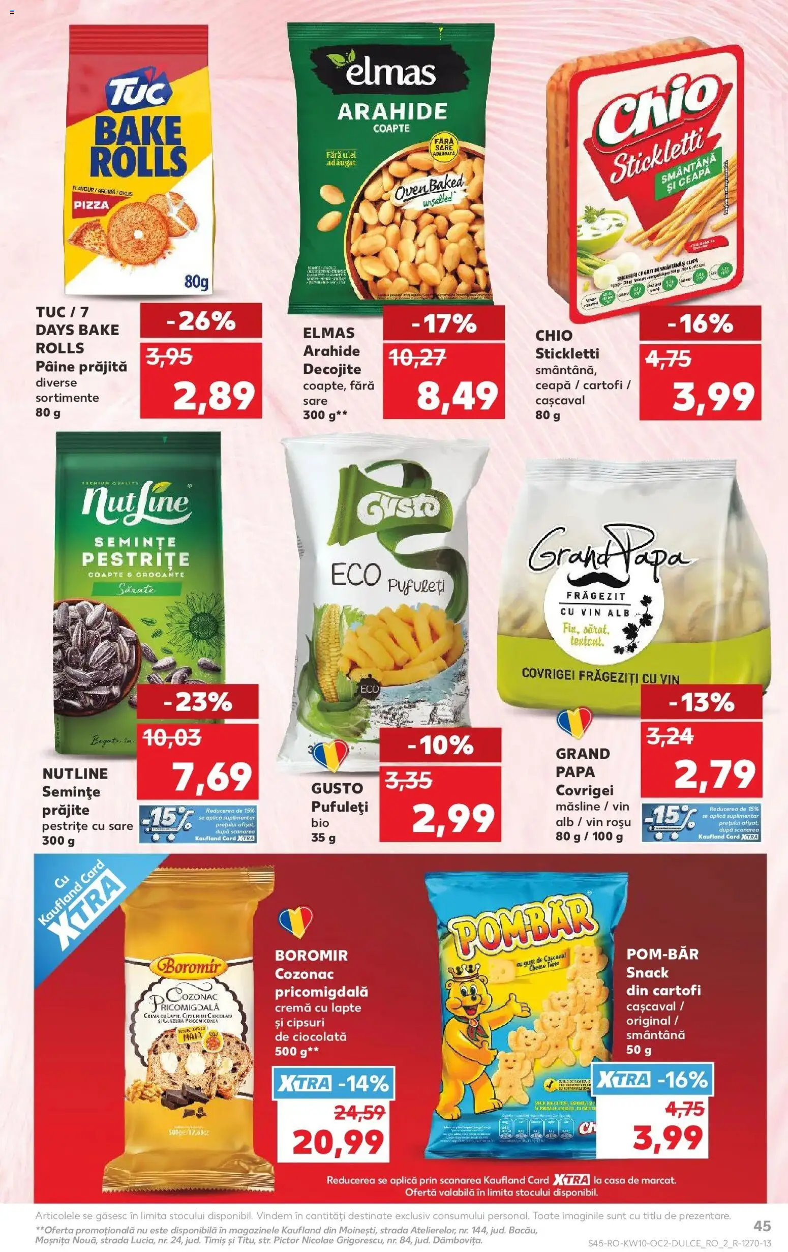 Noul catalog Kaufland – valabil de la 04.03.2026 | Pagină: 45 | Produse: Măsline, Lapte, Ciocolată, Cartofi
