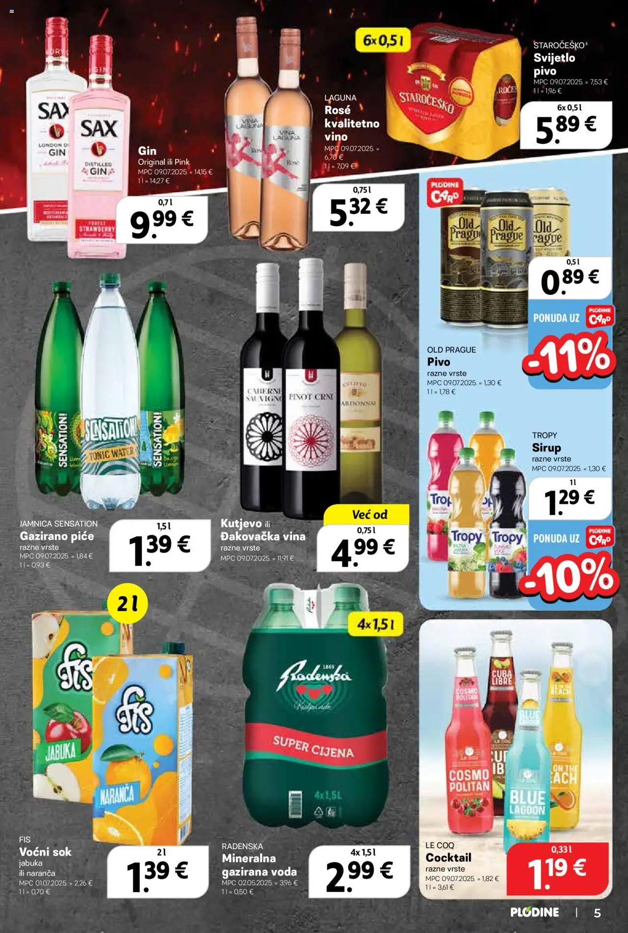 Plodine katalog | vrijedi od 20.08.2025 | Stranica: 5 | Proizvodi: Vino, Pivo, Jamnica, Voda