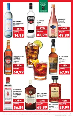 Kaufland RO Akciós újság - amely érvényes a következő dátumtól: 21.01.2026 | Oldal: 45 | Termékek: Rum, Gin, Vodka, Whisky
