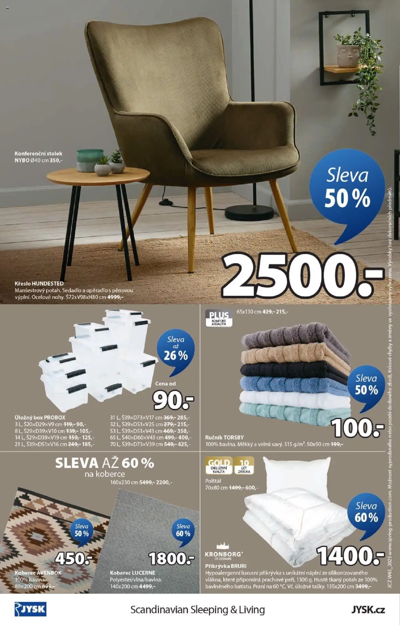 JYSK leták od 20.10.2025 | Strana: 16 | Produkty: Ručník, Úložný box, Stolek, Koberec
