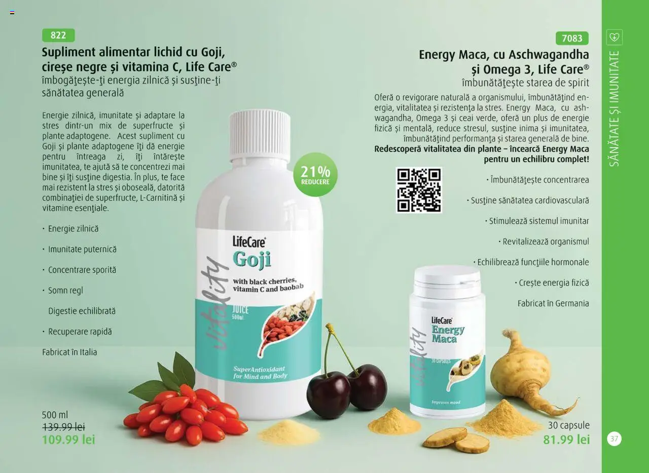 Noul catalog Life Care – valabil de la 01.10.2025 | Pagină: 39 | Produse: Body, Chaussures de ski, Ceai, Cireșe