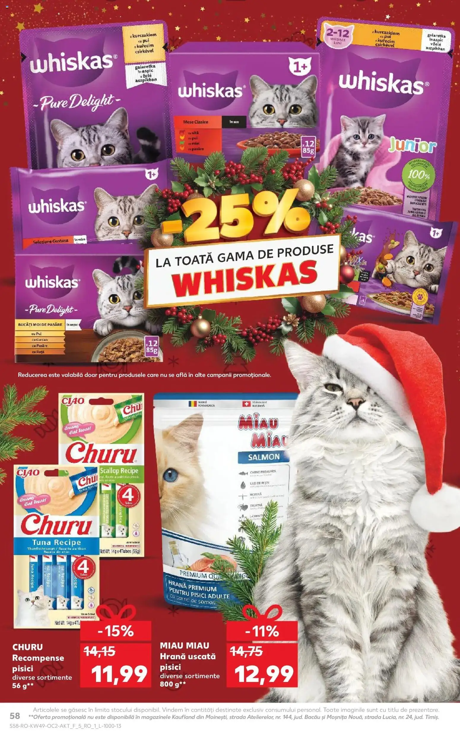 Noul catalog Kaufland – valabil de la 03.12.2025 | Pagină: 58 | Produse: Hacıyatmaz Kedi Oyuncağı, Ulei, Pește, Sos