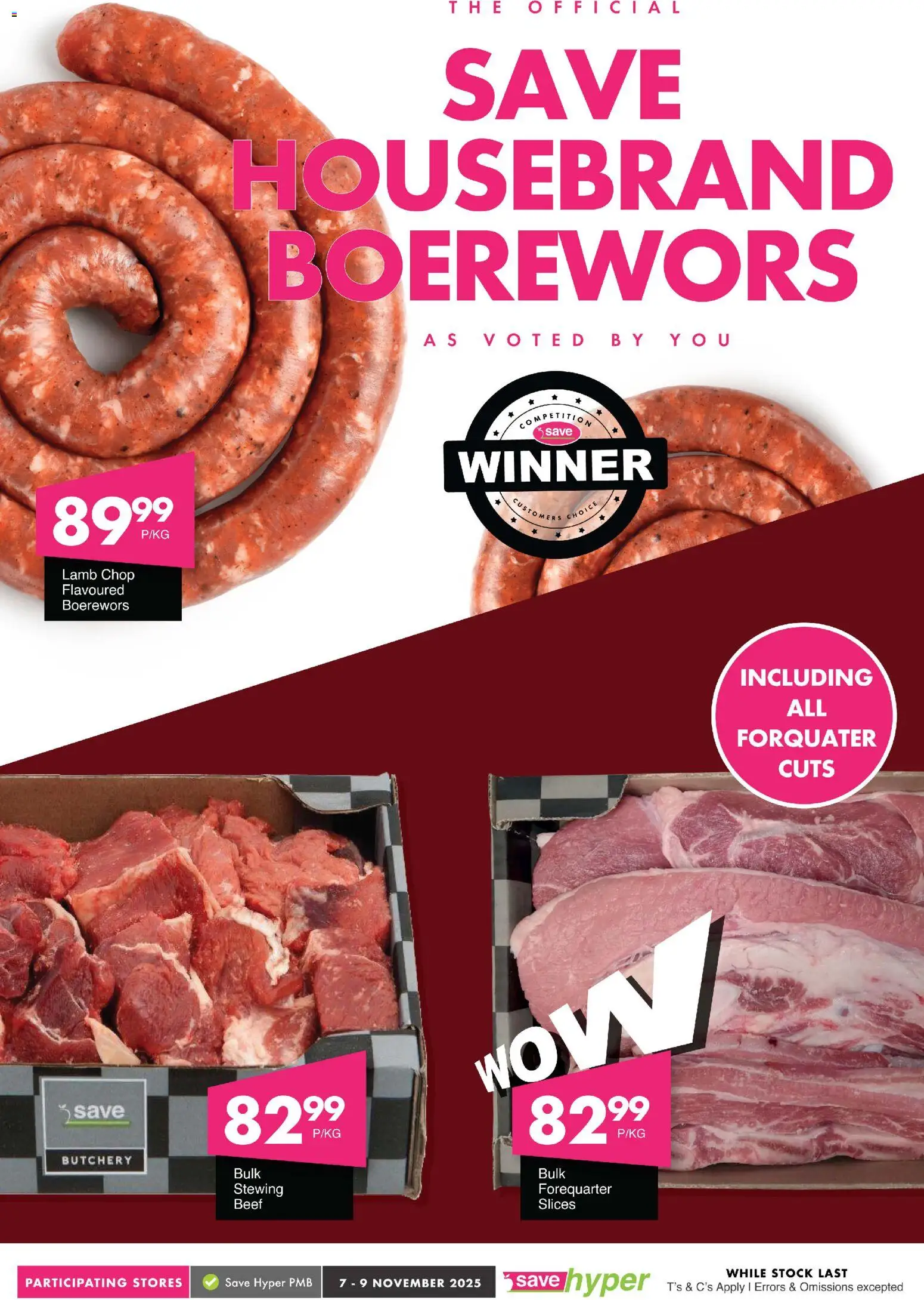 New Save catalogue – valid from 07.11.2025 | Page: 7 | Products: Boerewors, Beef, Stock