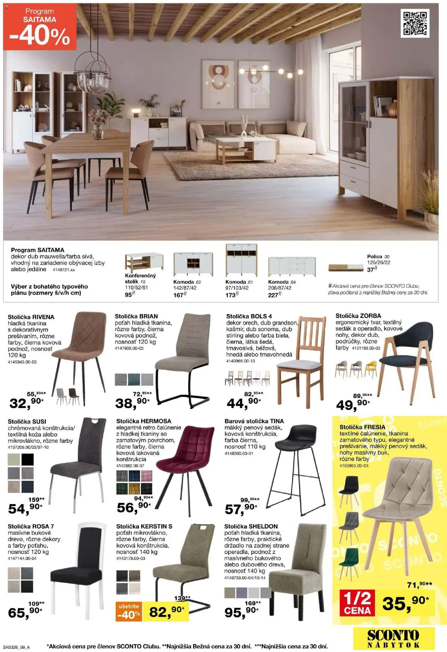 Nové Sconto nábytok akcie – leták je platný od 11.02.2026 | Strana: 9 | Produkty: Nábytok, Barová stolička, Komoda