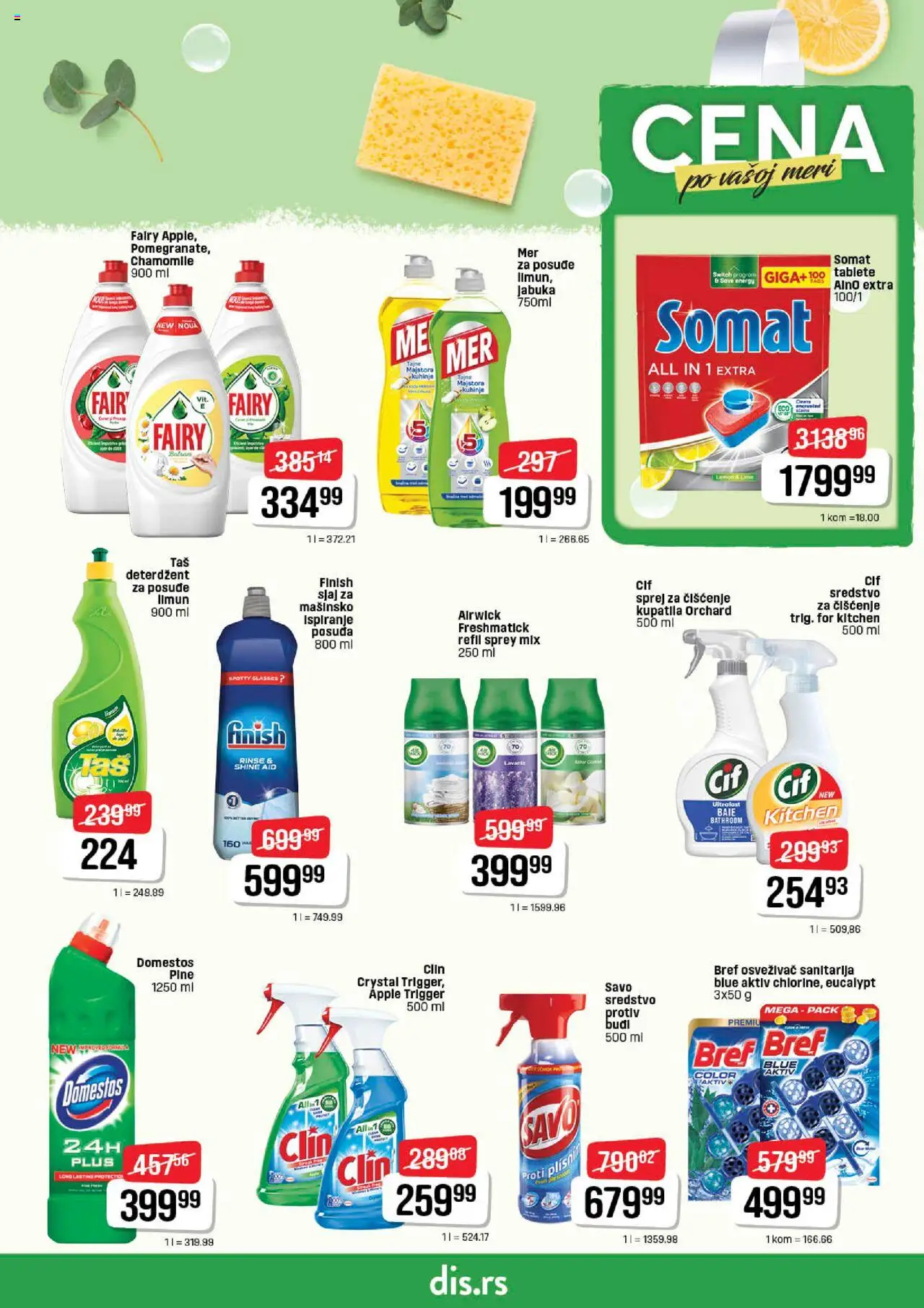 DIS katalog - važi od 25.09.2025 | Strana: 15 | Proizvode: Deterdžent, Bref, Finish, Kuhinja