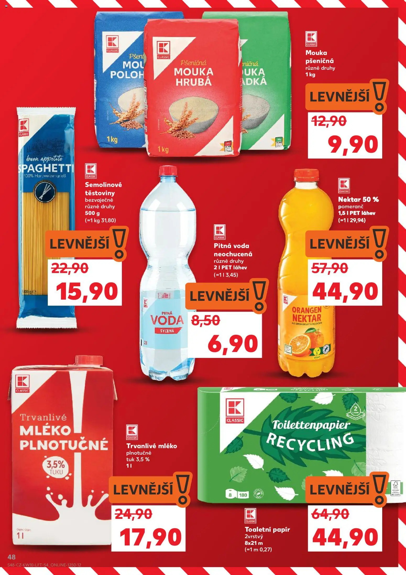 Kaufland leták - Brno od 04.03.2026 | Strana: 48 | Produkty: Voda, Mouka, Láhev, Semolinové těstoviny
