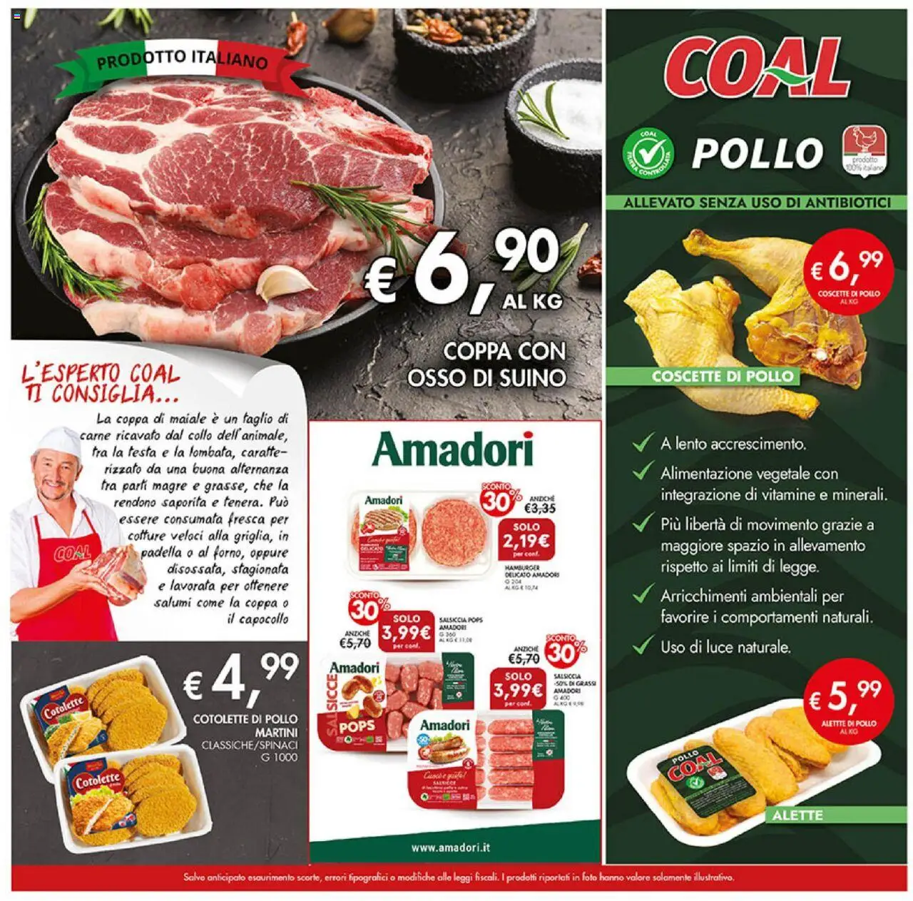 Volantino Coal del 09.10.2025 | Pagina: 5 | Prodotti: Maiale, Salsiccia, Padella, Hamburger