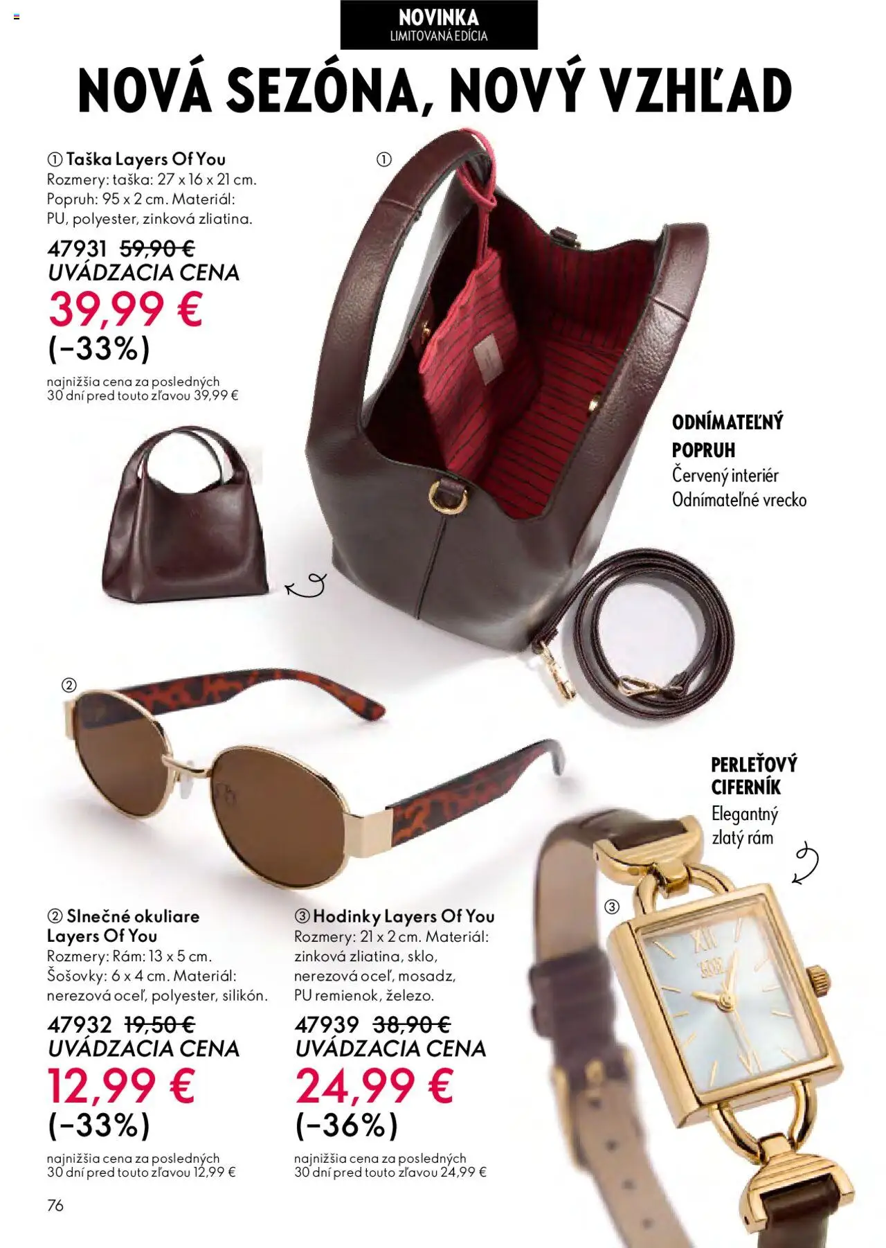 Katalóg Oriflame 13 2025 │ platný od 07.09.2025 | Strana: 76 | Produkty: Rám, Hodinky, Taška