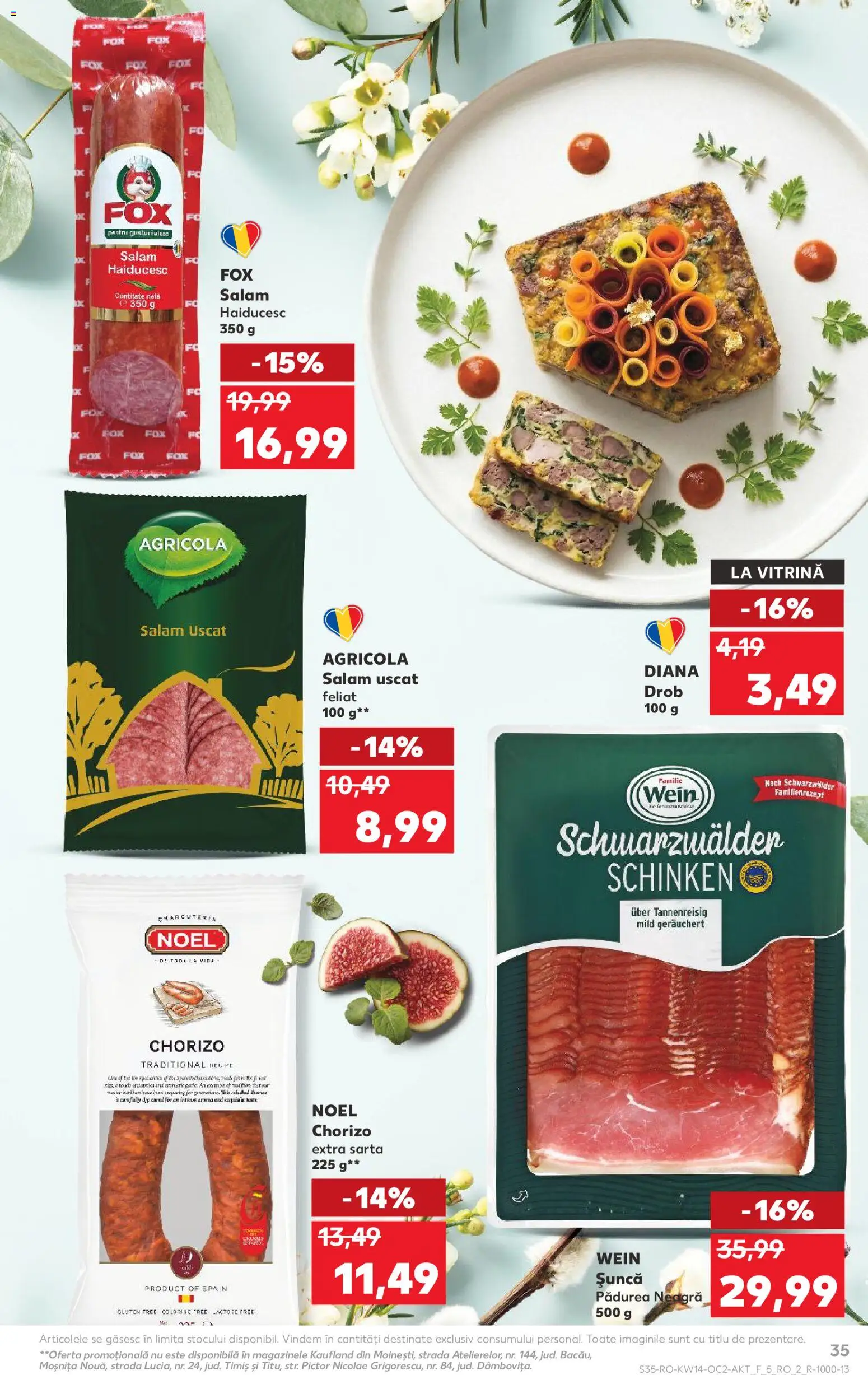 Noul catalog Kaufland – valabil de la 01.04.2026 | Pagină: 35 | Produse: Pate, Vitrină, Salam, Șuncă
