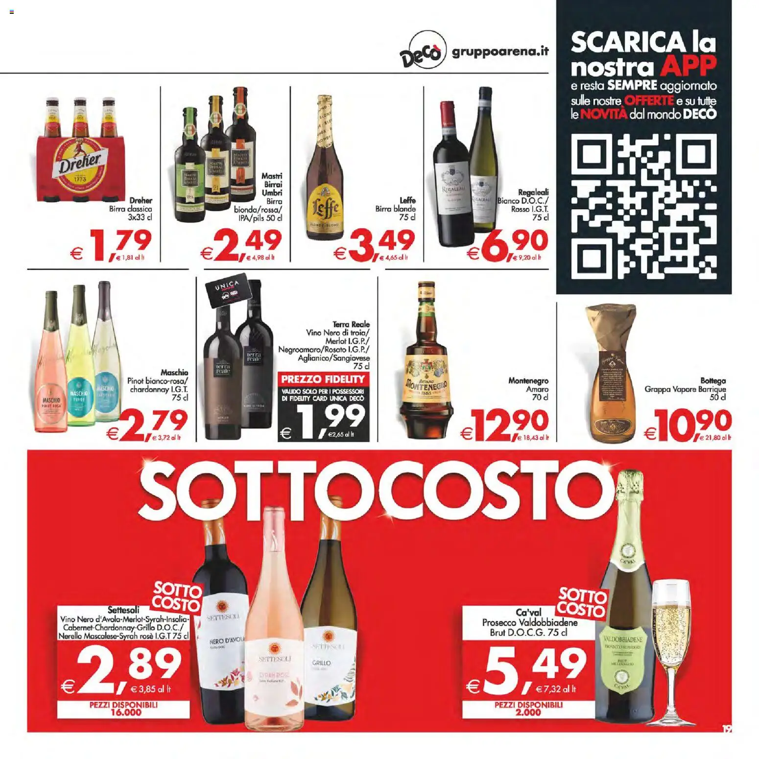 Volantino Decò del 24.10.2025 | Pagina: 19 | Prodotti: Birra, Grappa, Amaro, Terra