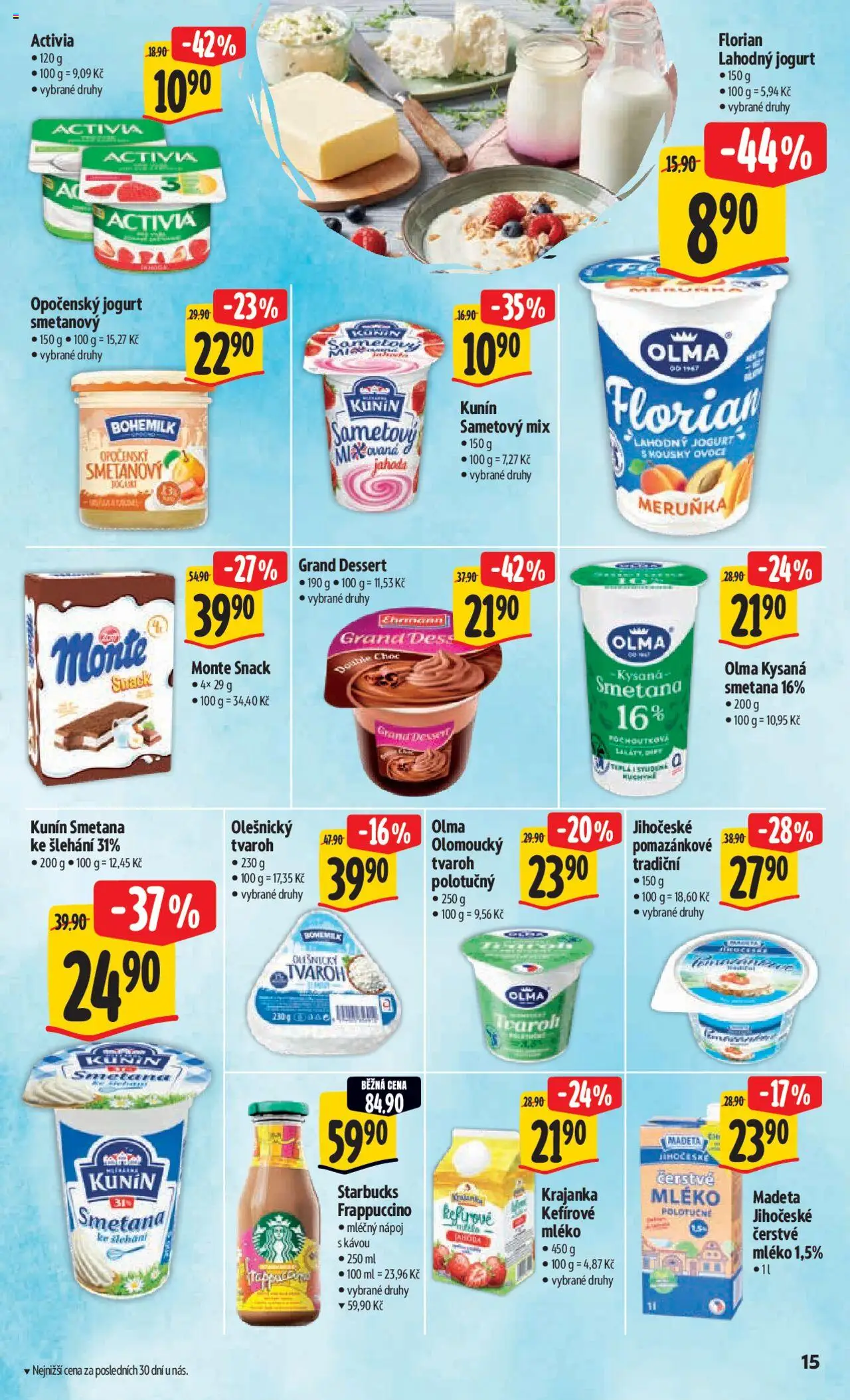 Albert leták - Hypermarket od 13.08.2025 | Strana: 22 | Produkty: Ovoce, Starbucks, Jogurt, Tvaroh