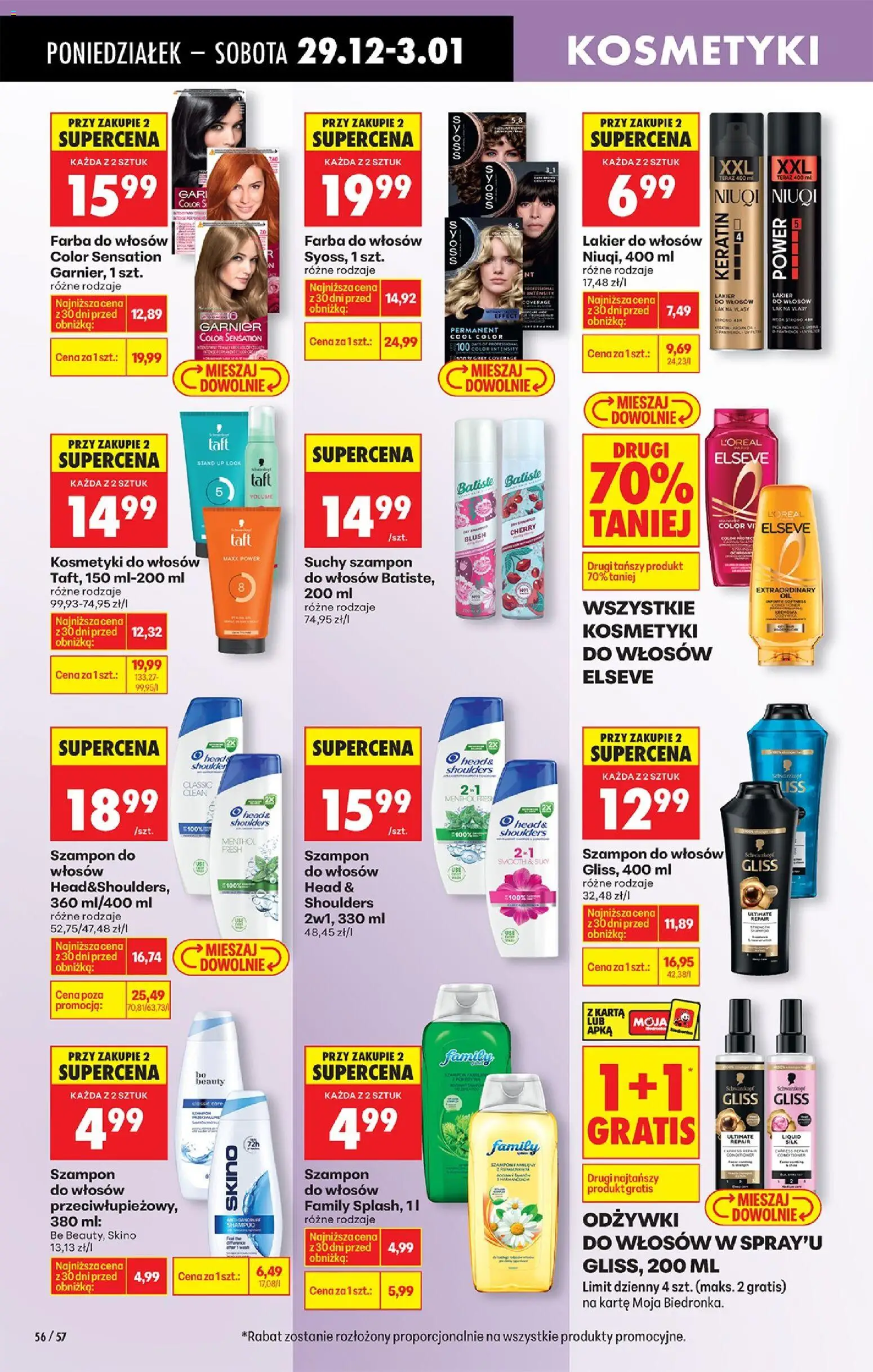 Biedronka gazetka od 29.12.2025 | Strona: 68 | Produkty: Farba do włosów, Kosmetyki, Szampon, Lakier do włosów