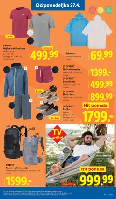 CRIVIT Majica kratkih rukava, Majica kratkih rukava za nju: S-L (36-46), za njega: M - XL (48-58) - pregled Lidl kataloga - važi od 23.04.2026 | Strana: 89