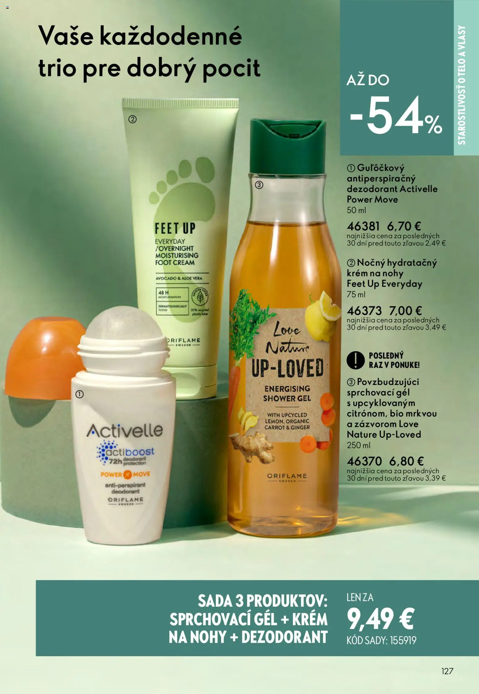 Nové Oriflame akcie – leták je platný od 15.04.2026 | Strana: 127 | Produkty: Dezodorant, Antiperspirant, Krém