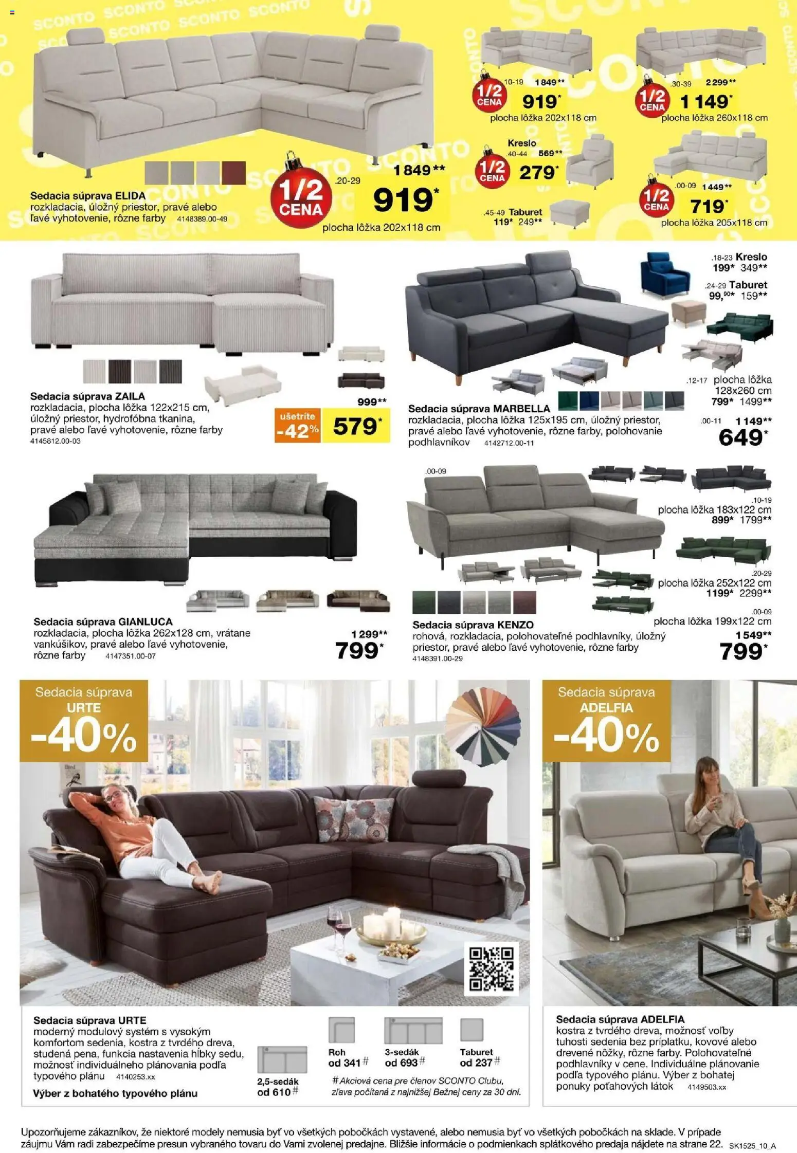 Nové Sconto nábytok akcie – leták je platný od 26.11.2025 | Strana: 10 | Produkty: Sedacia súprava, Taburet, Kreslo