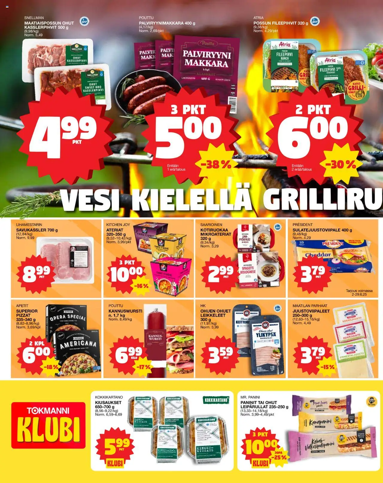  | Sivu: 2 | Tuotteet: Grilli, Makkara, Kermajuusto, Cheddar