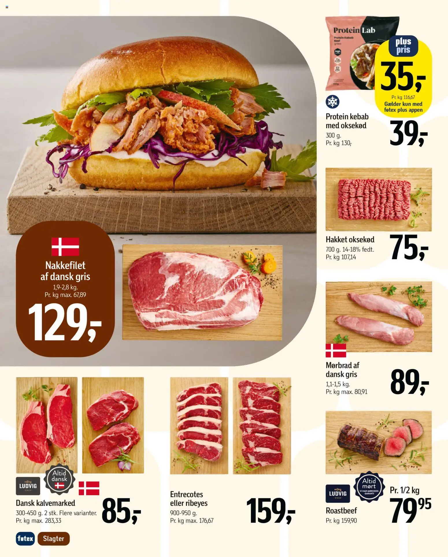 Føtex tilbudsavis – gyldig fra 07.04.2026 | Side: 22 | Produkter: Oksekød, Kebab, Nakkefilet, Roastbeef