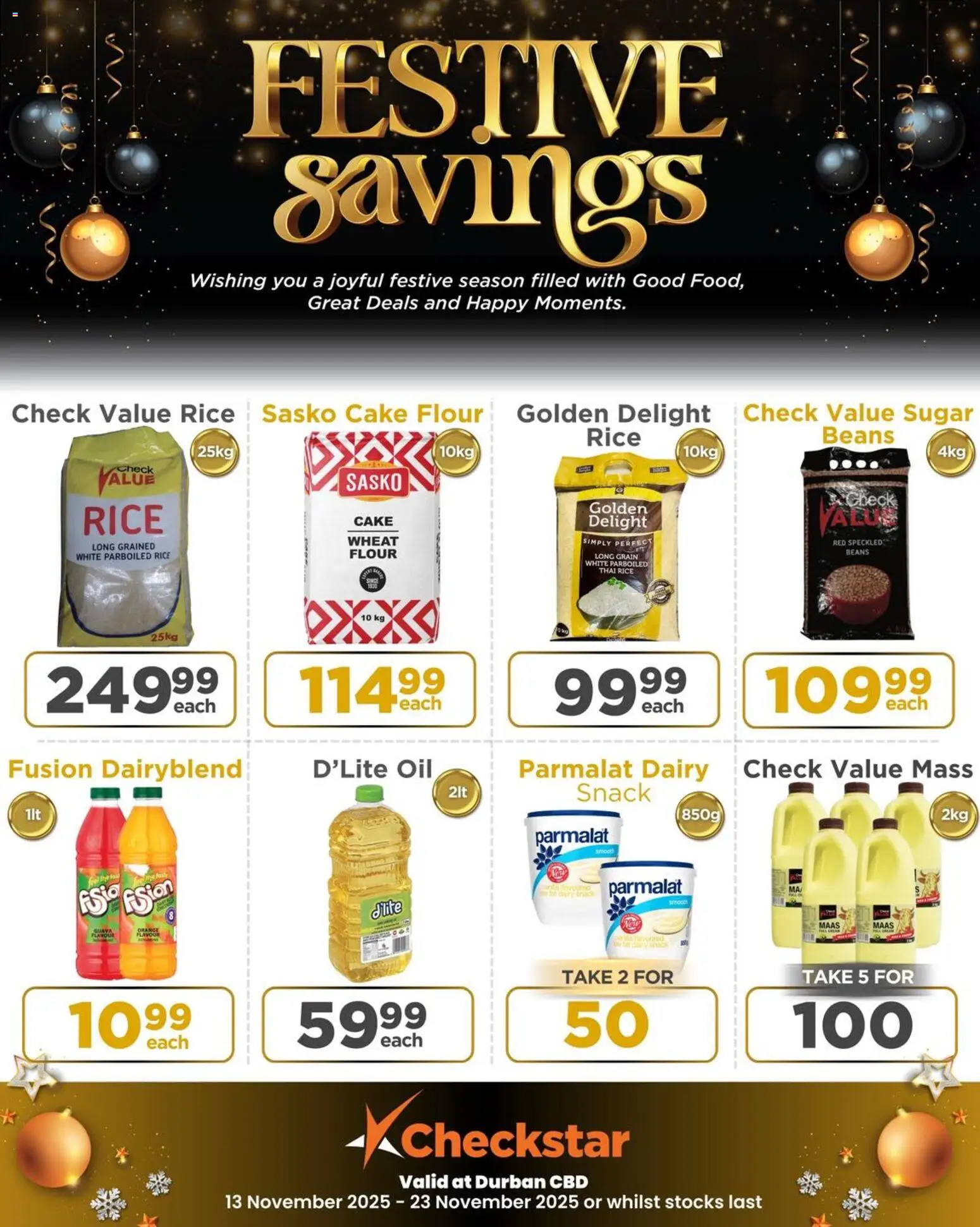 New Check Star catalogue – valid from 13.11.2025 | Page: 6 | Products: Beans, Oil, Rice, Sugar