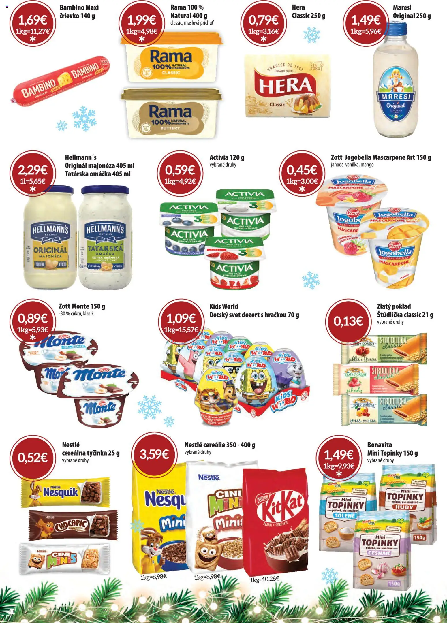 Nové CBA Komfos akcie – leták je platný od 01.12.2025 | Strana: 11 | Produkty: Cereálie, Mango, Mascarpone, Nesquik