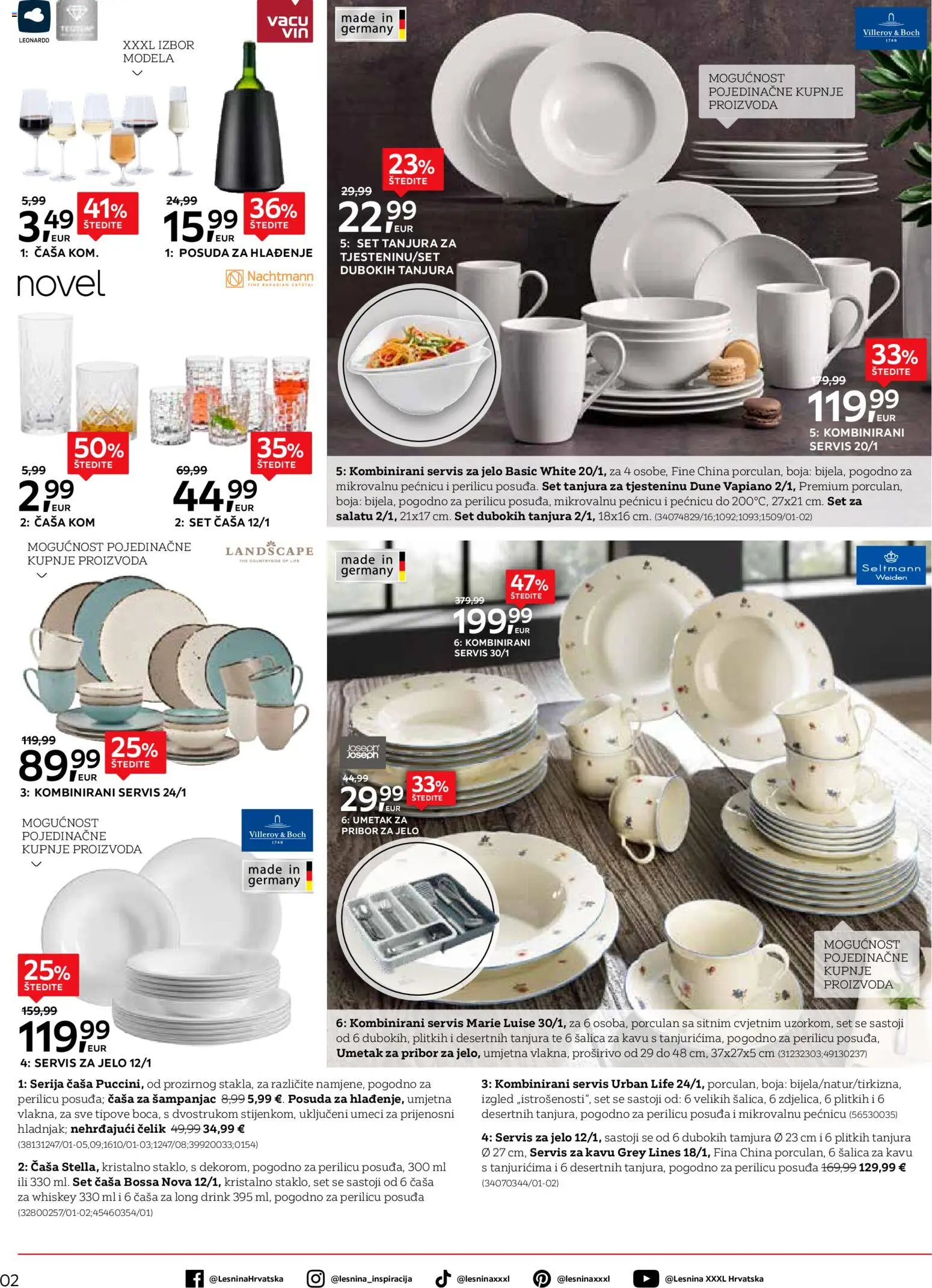Lesnina katalog | vrijedi od 24.02.2026 | Stranica: 2 | Proizvodi: Set tanjura, Šalica, Pribor za jelo