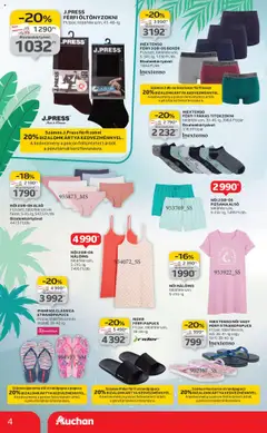 Auchan akciós ujság - amely érvényes a következő dátumtól: 31.07.2025 | Oldal: 4 | Termékek: Ipanema, Strandpapucs, Hálóing, Pizsama