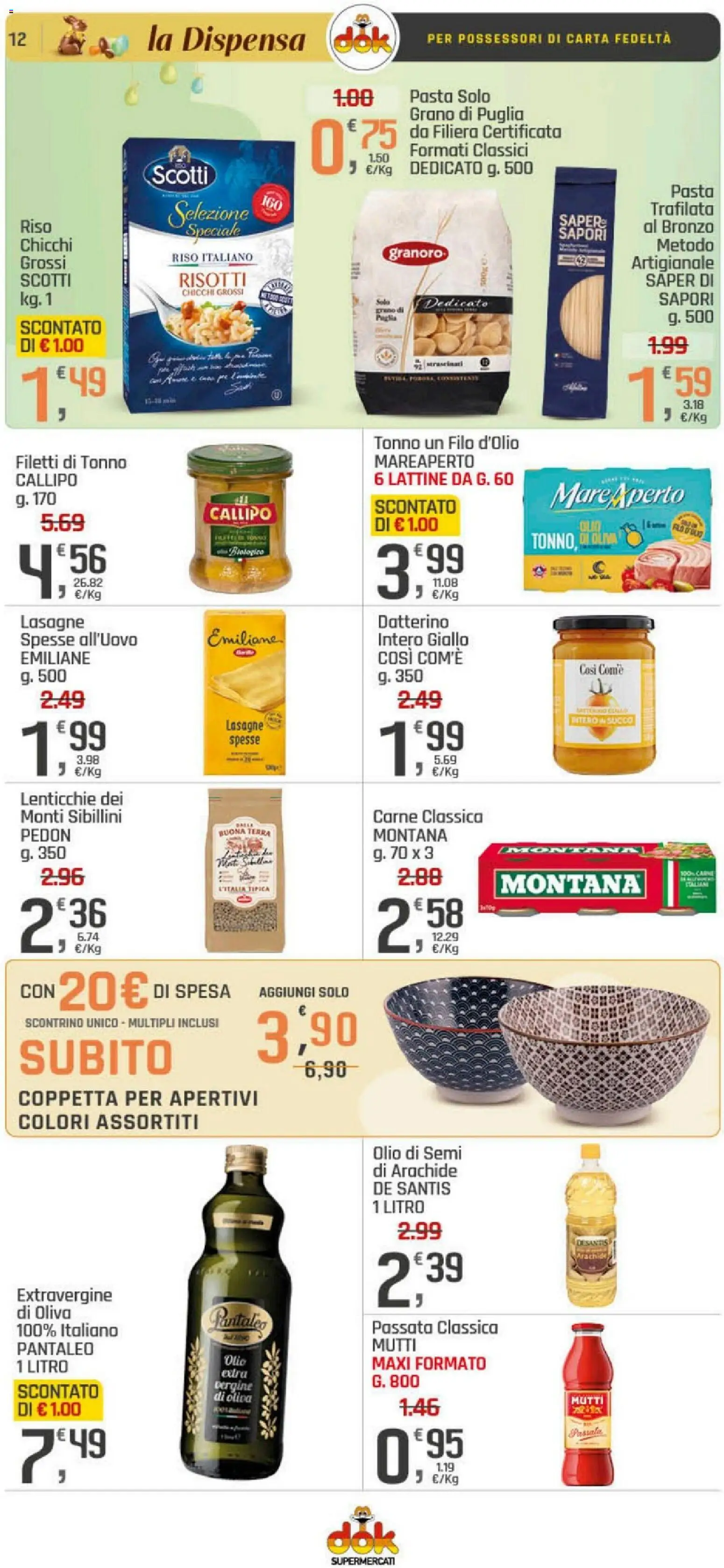 Volantino DOK del 26.03.2026 | Pagina: 12 | Prodotti: Riso, Lenticchie, Pasta, Terra