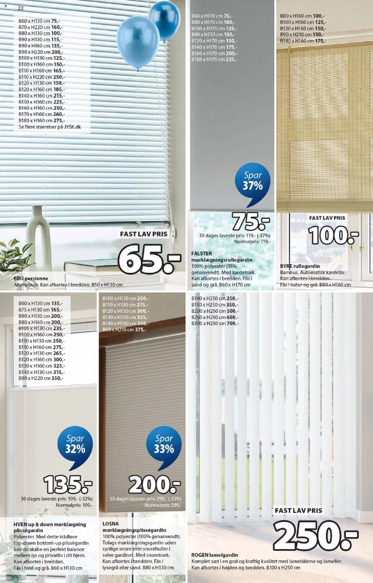 JYSK tilbudsavis – gyldig fra 17.04.2026 | Side: 22 | Produkter: Plisségardin