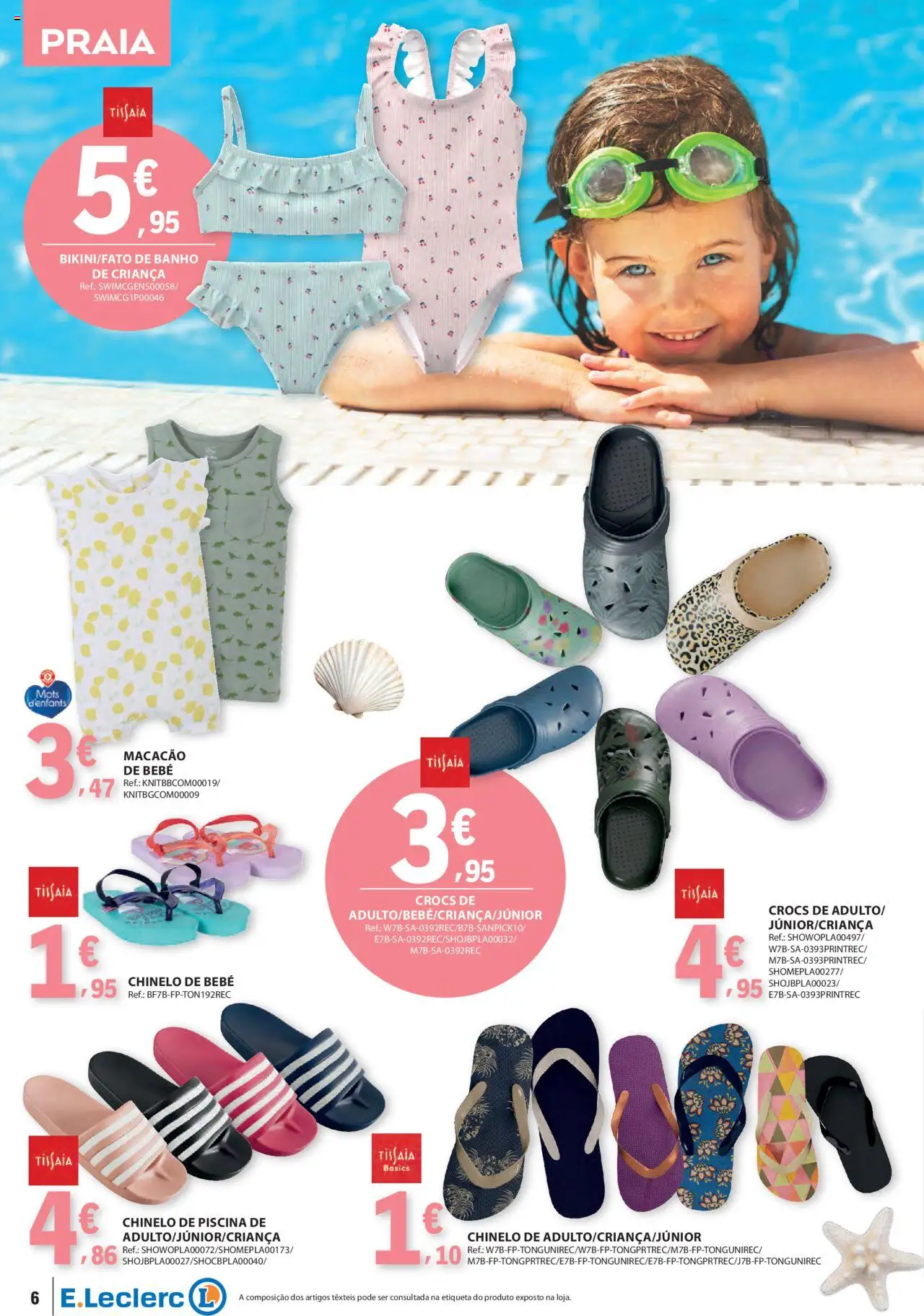 E.Leclerc - Folheto Especial Praia │ válido de 10.06.2025 | Página: 6 | Produtos: Piscina, Macacão, Banho