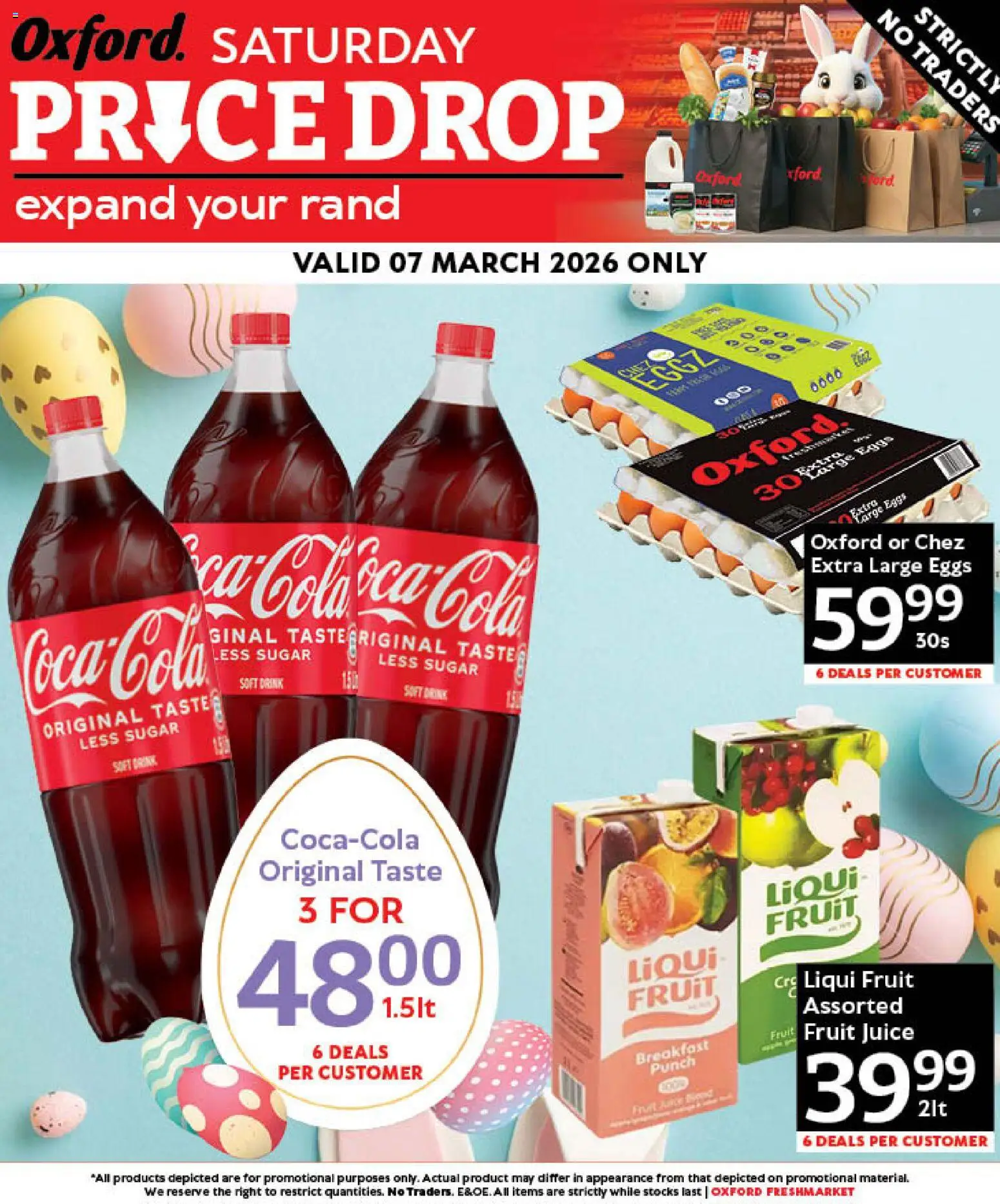 New Oxford Freshmarket catalogue – valid from 07.03.2026 | Page: 1 | Products: Eggs, Juice, Fruit, Sugar