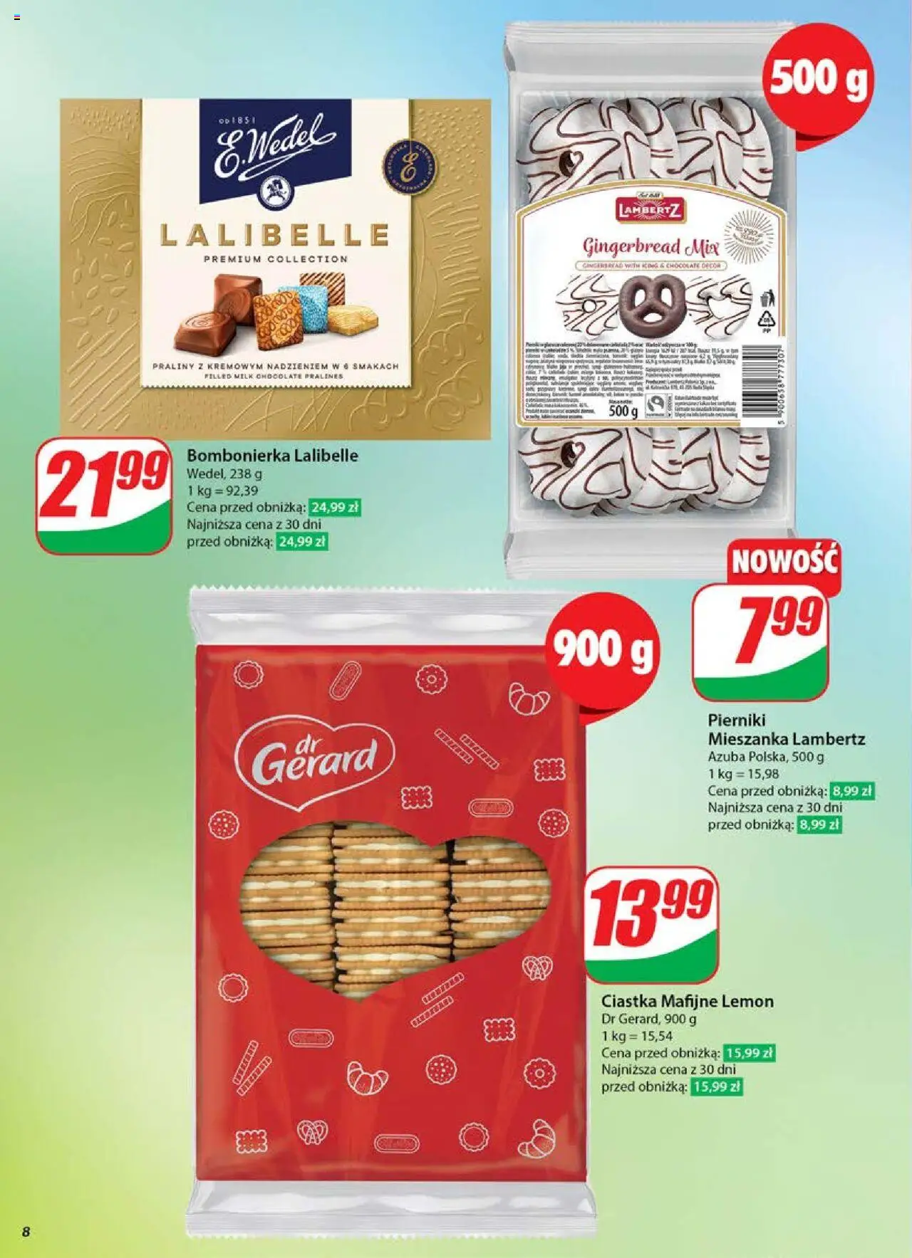 Dino Gazetka od 04.06.2025 | Strona: 8 | Produkty: Pierniki, Praliny, Bombonierka, Ciastka