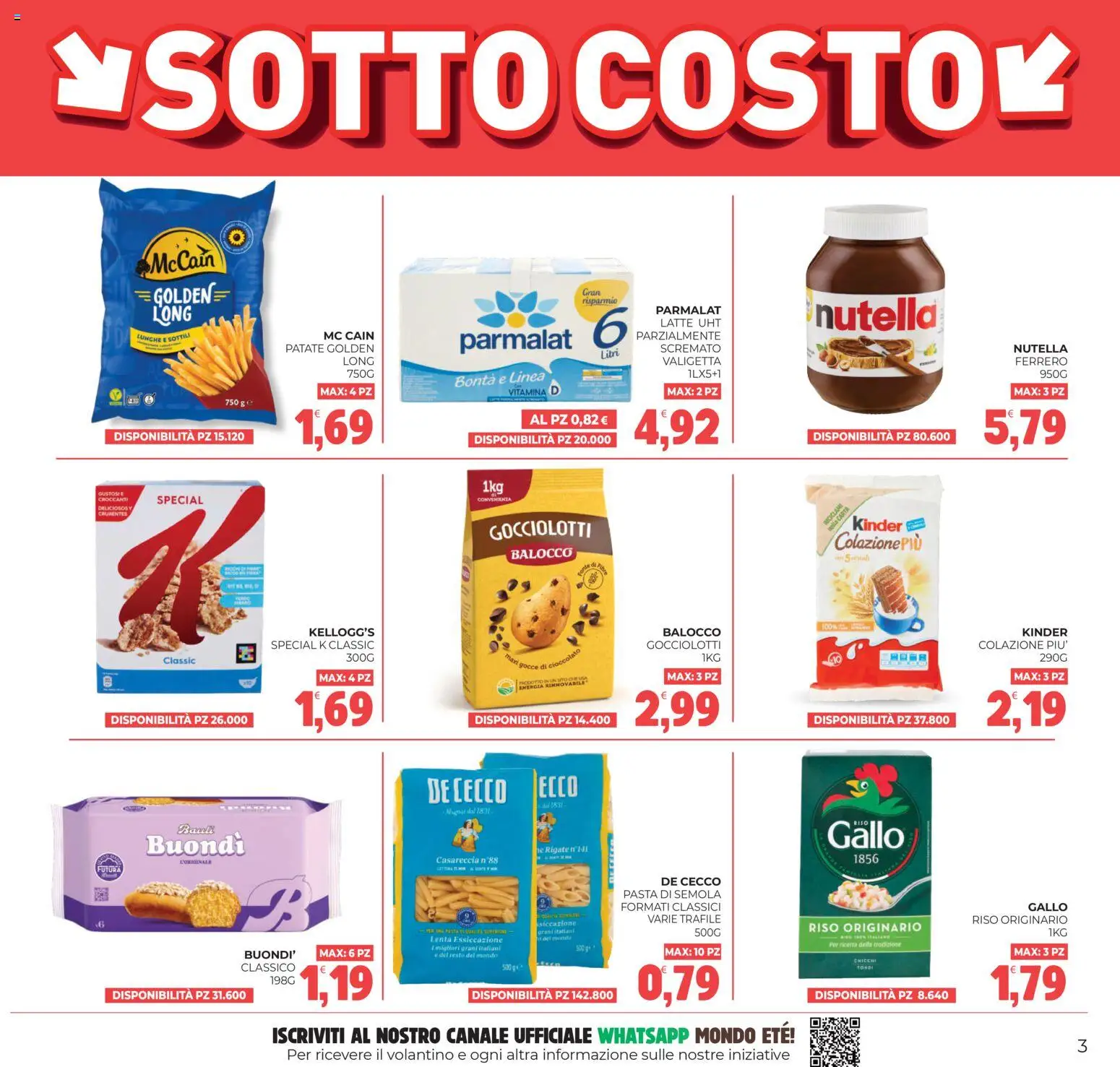 Volantino Eté del 27.01.2026 | Pagina: 3 | Prodotti: Riso, Patate, Latte, Nutella