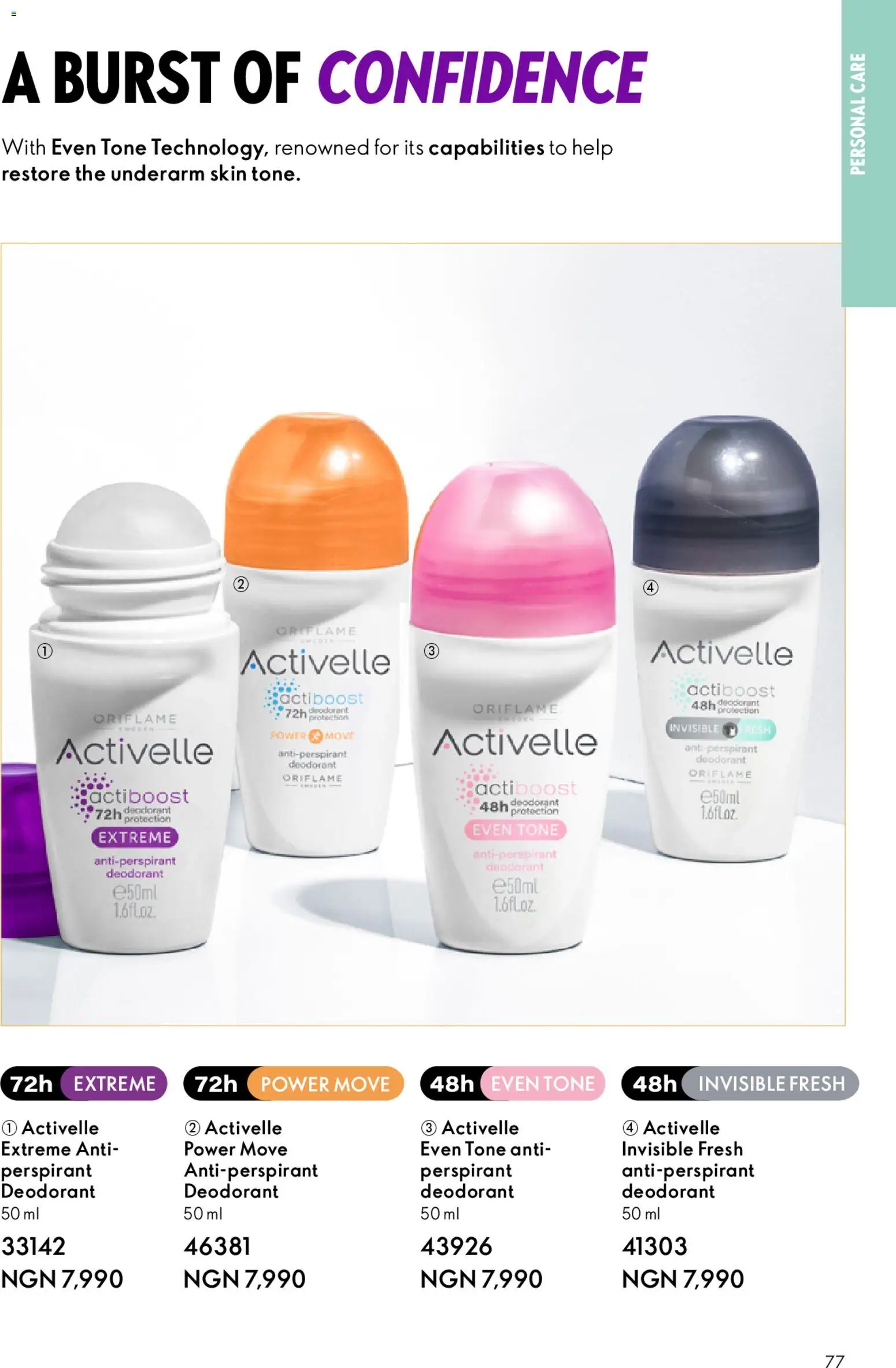 Oriflame Catalogue 2/2026 valid from 01.04.2026 | Page: 77 | Products: Deodorant, Antiperspirant