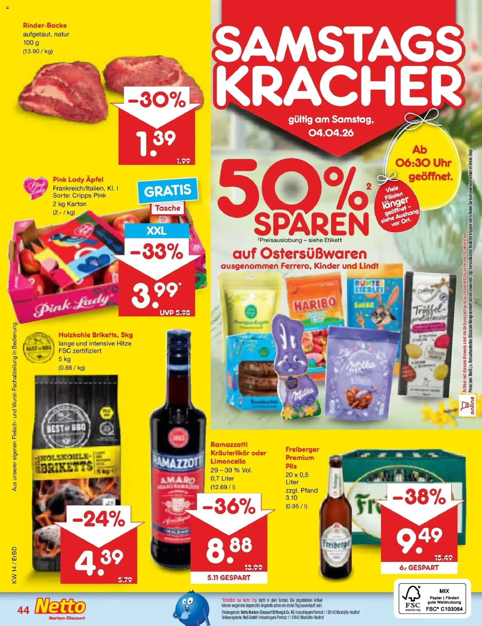 Netto Marken-Discount Prospekt Jena-Lobeda	 – gültig ab 30.03.2026 | Seite: 58 | Produkte: Haribo, Fleisch, Ramazzotti, Uhr