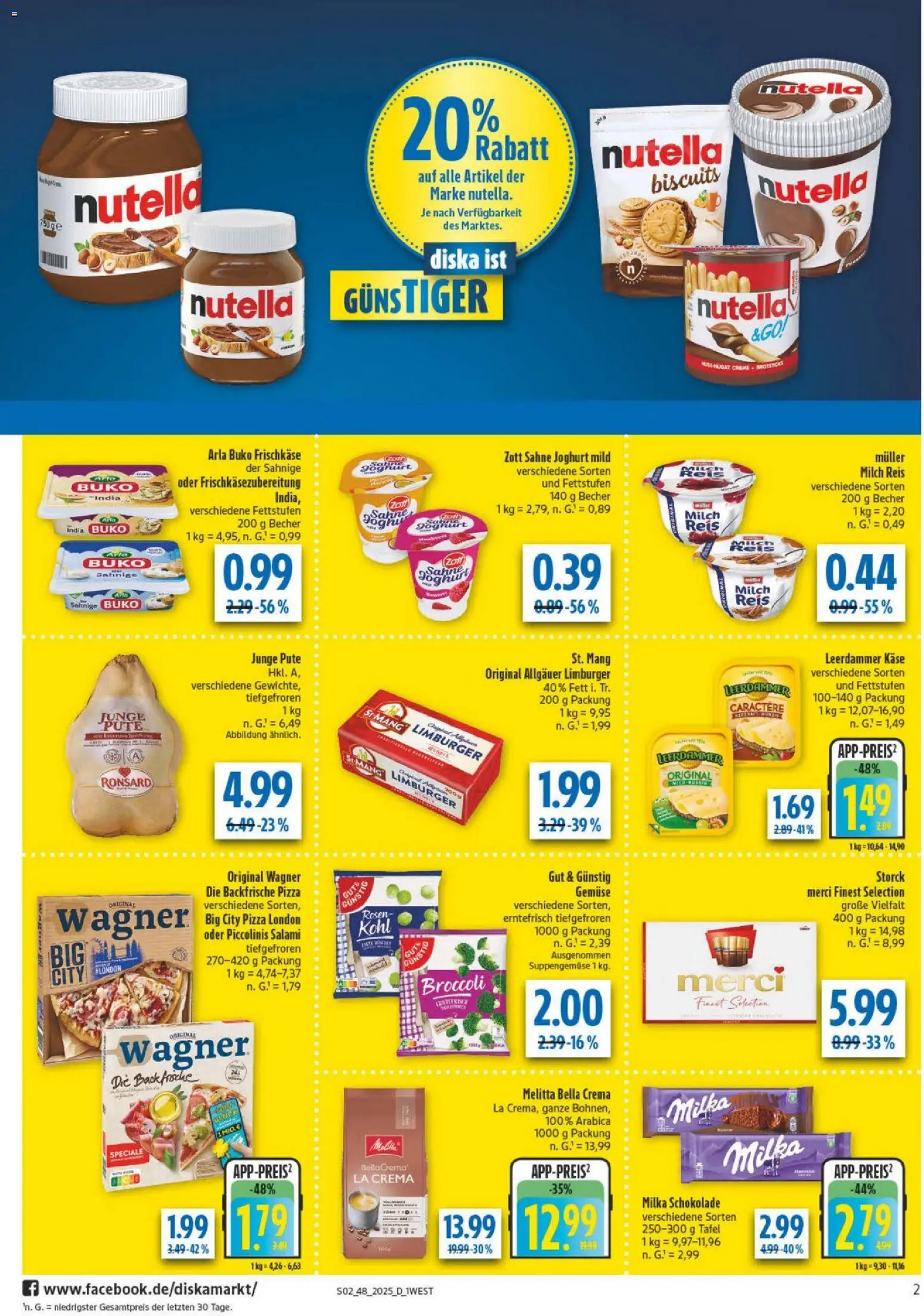 Diska - Diska Angebote Bayern KW48 – gültig ab 24.11.2025 | Seite: 2 | Produkte: Merci, Joghurt, Arla buko, Pizza