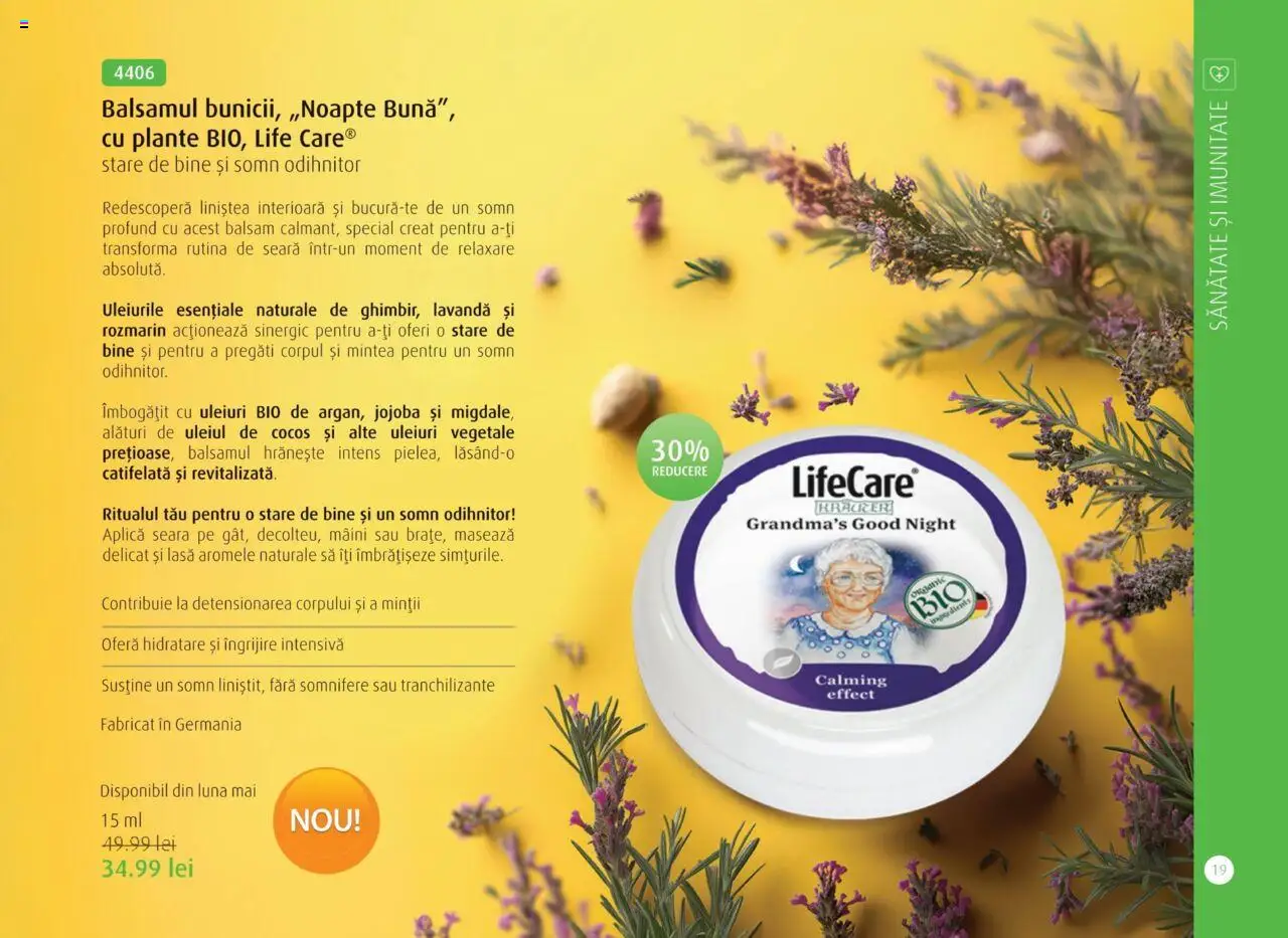 Life Care catalog - Aprilie/Octombrie – valabil de la 01.04.2025 | Pagină: 21 | Produse: Şerit ödül, Balsam