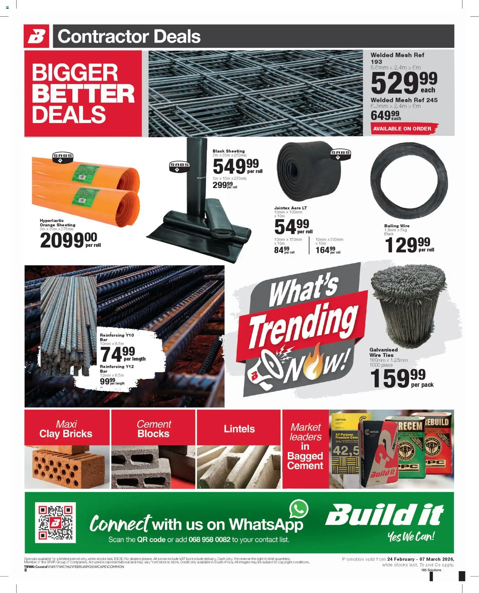 New Build It catalogue – valid from 24.02.2026 | Page: 8 | Products: Ties, Art, Cement, Clay