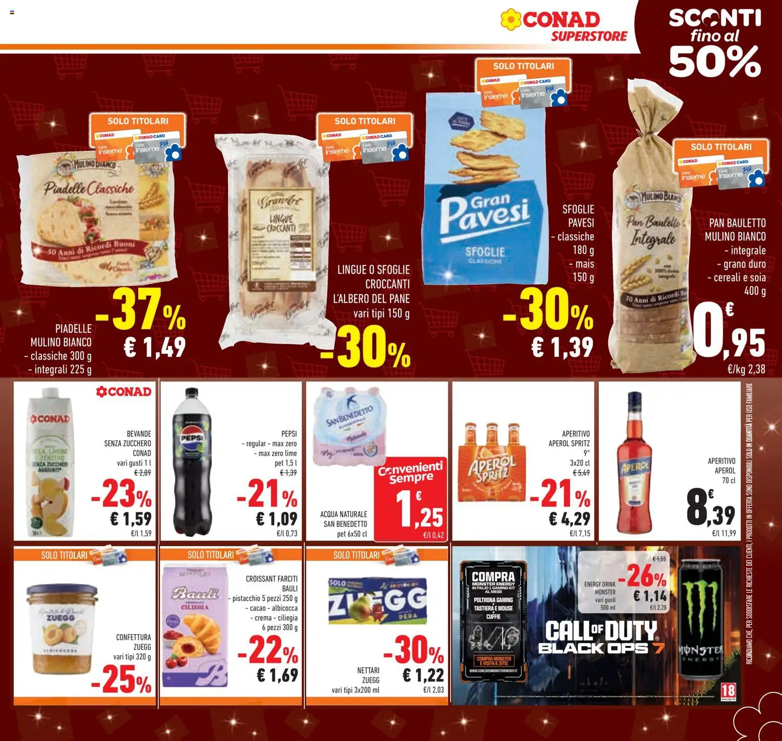 Volantino Conad del 03.12.2025 | Pagina: 17 | Prodotti: Acqua naturale, Mouse, Aperol, Pepsi