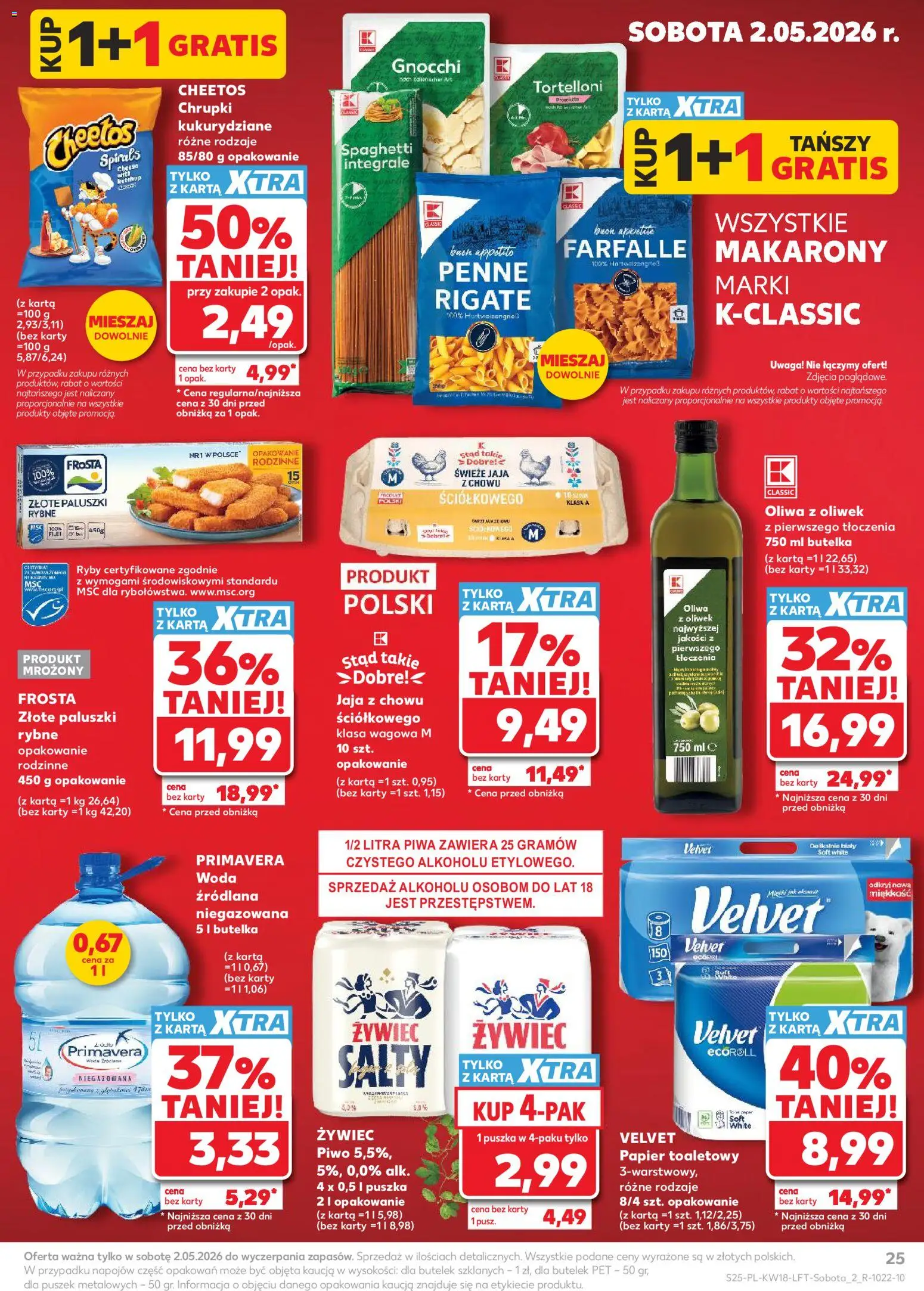 Kaufland Polsko leták od 29.04.2026 | Strana: 25 | Produkty: Penne, Ryby, Filet, Gnocchi