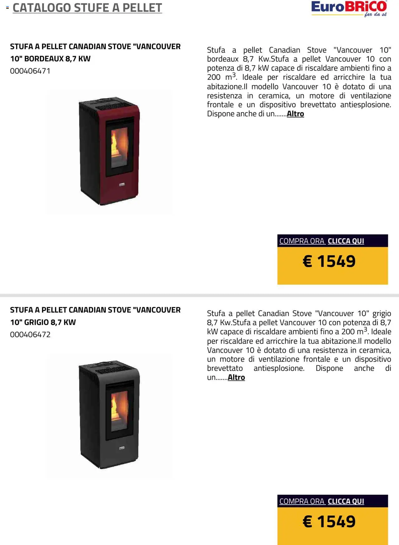Volantino Eurobrico del 23.07.2025 | Pagina: 29 | Prodotti: Pellet, Stufa a pellet, Stufa