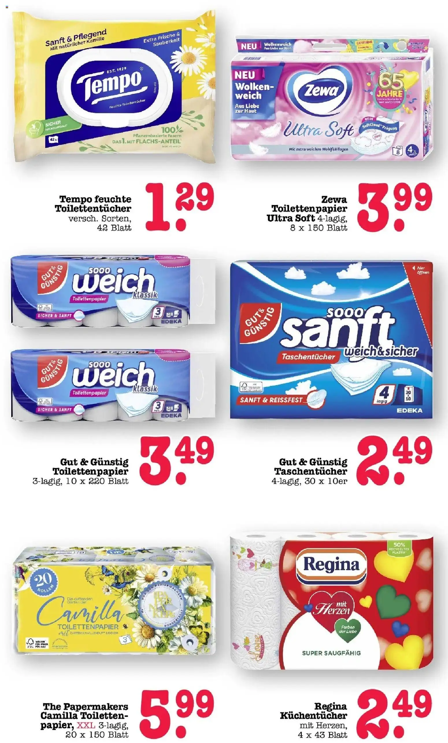 E center Prospekt Mainz-Weisenau	 – gültig ab 12.04.2026 | Seite: 52 | Produkte: Zewa, Tempo, Toilettenpapier