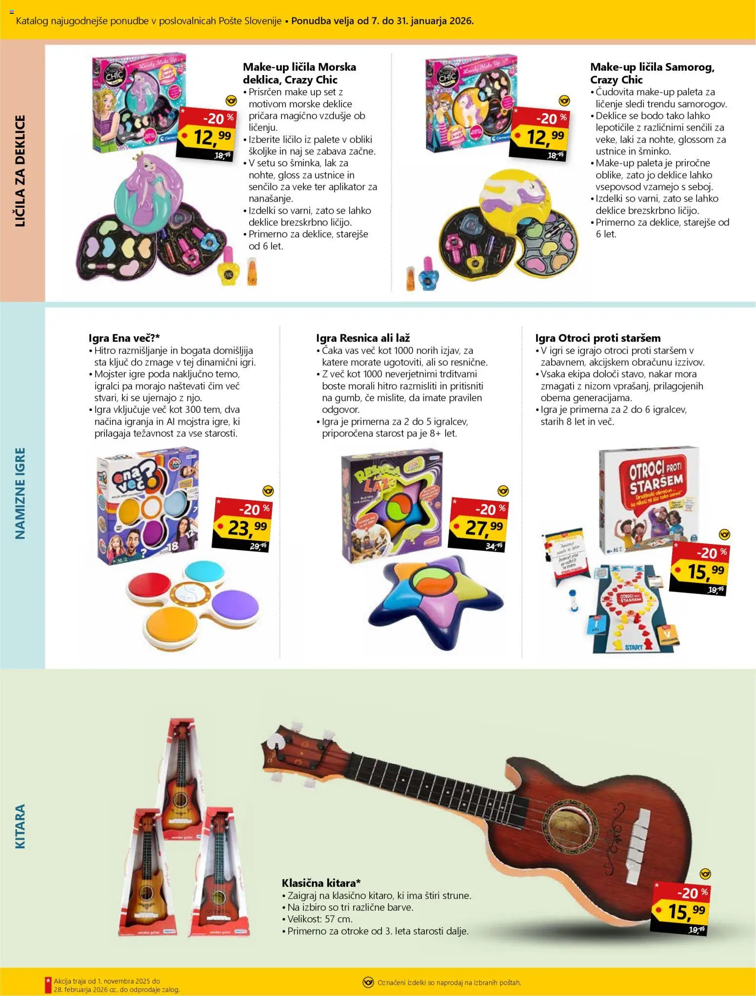 Novi Pošta Slovenije katalog ponudbe – veljaven od 07.01.2026 | Stran: 2 | Izdelki: Igra, Školjke, Senčilo, Lak