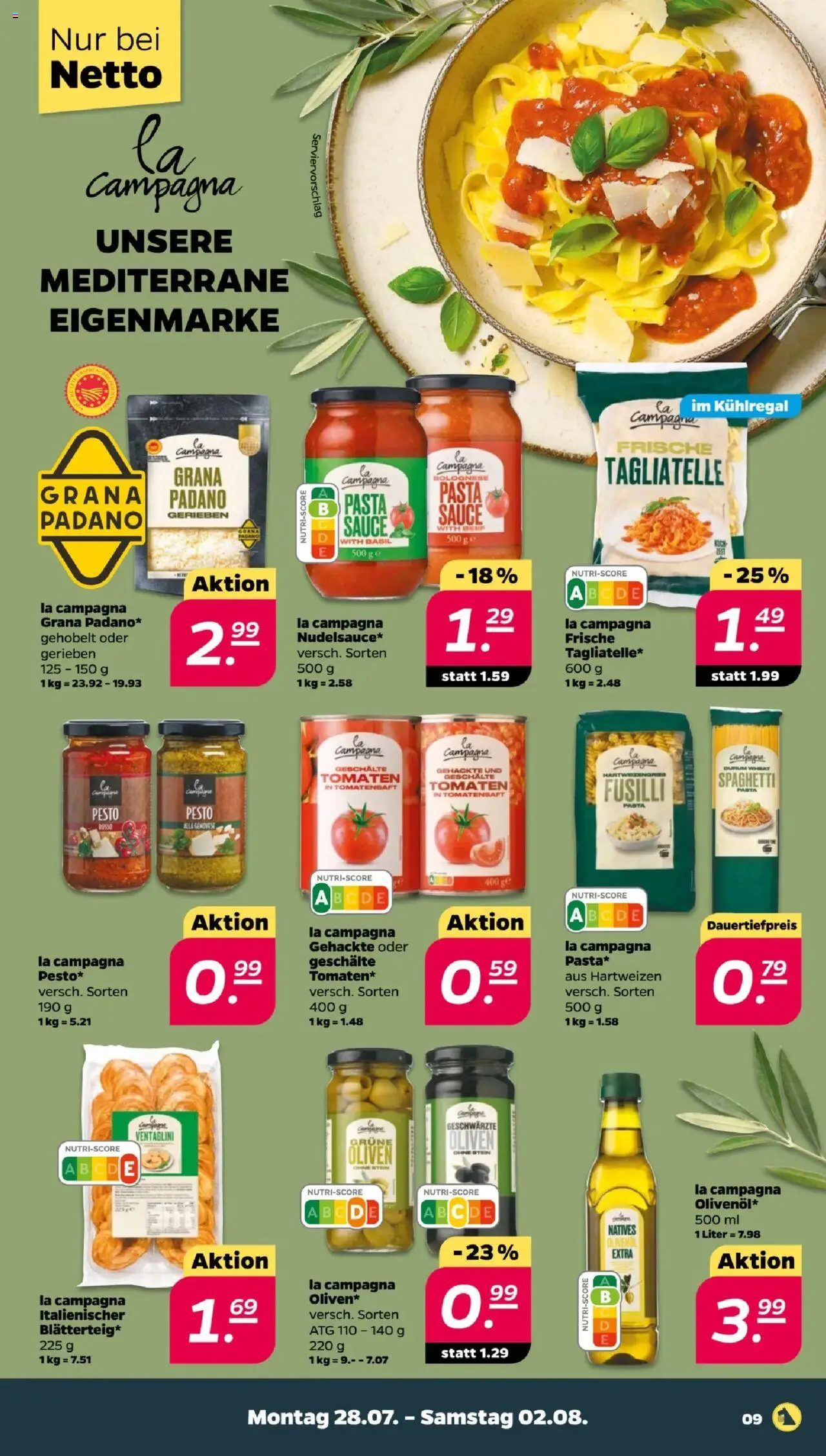 Netto Prospekt 	 - gültig ab dem 28.07.2025 | Seite: 9 | Produkte: Tomaten, Pasta
