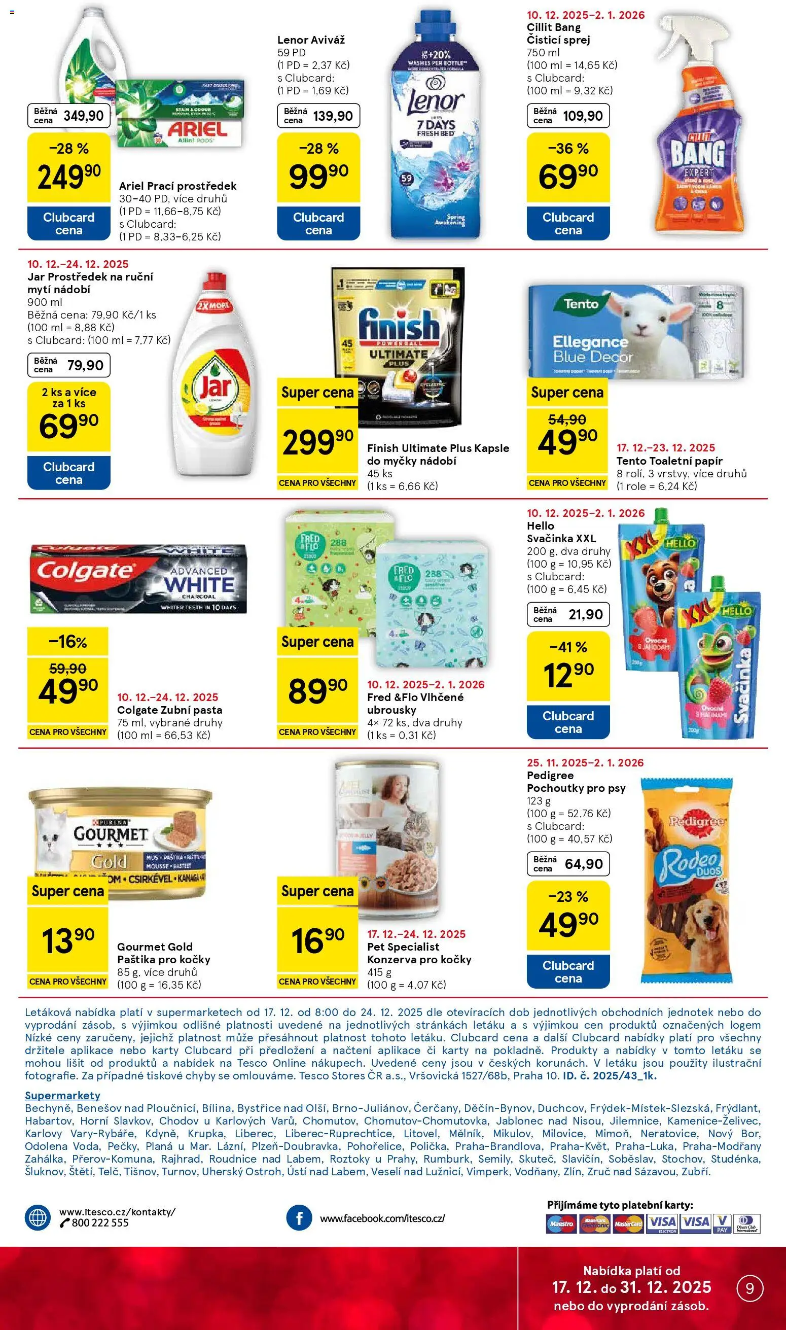 Tesco leták - Supermarket od 17.12.2025 | Strana: 9 | Produkty: Gourmet, Pedigree, Konzerva pro kočky, Paštika