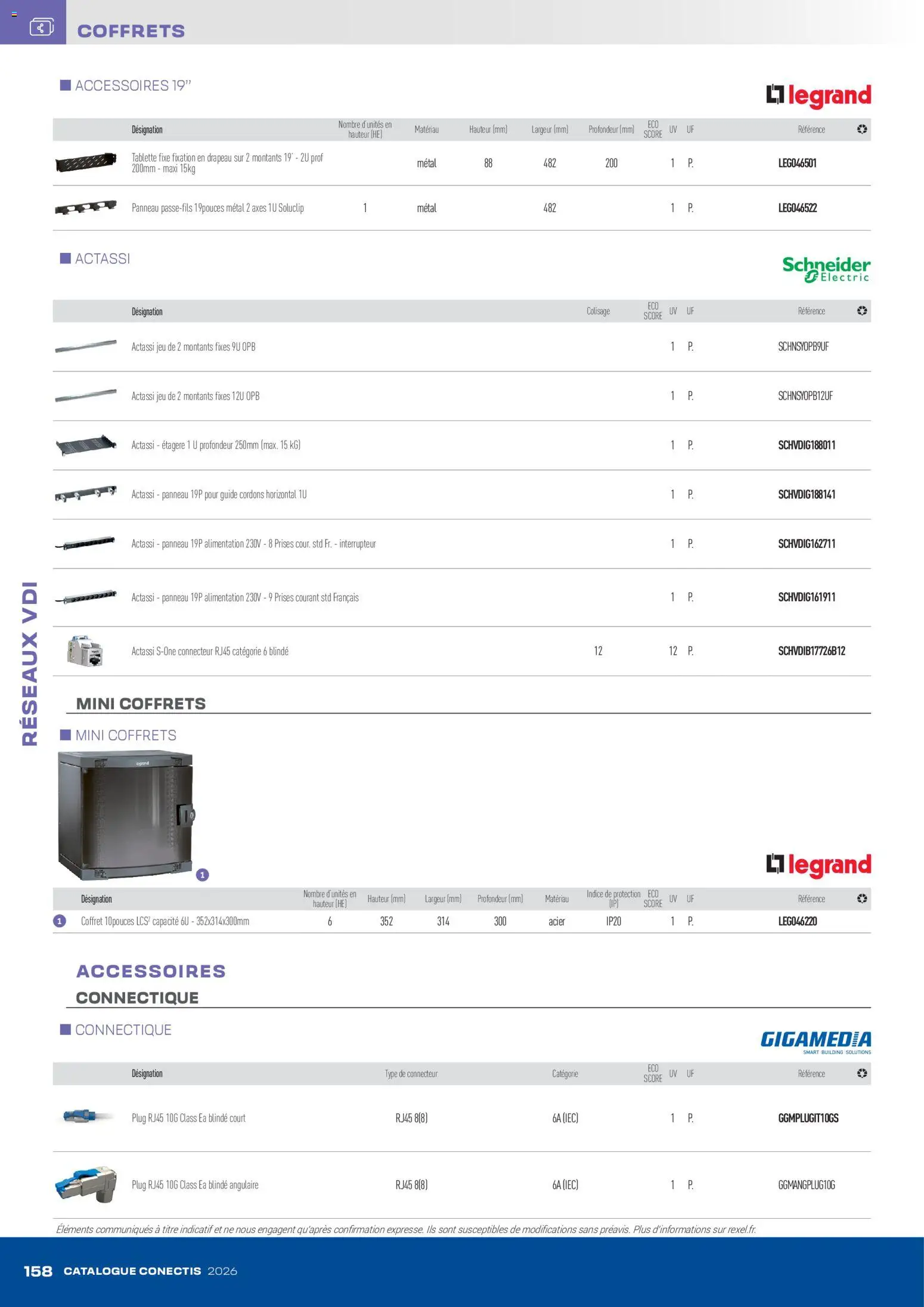 {H1} | Page: 158 | Produits: Tablette, Interrupteur, Prises, Étagère